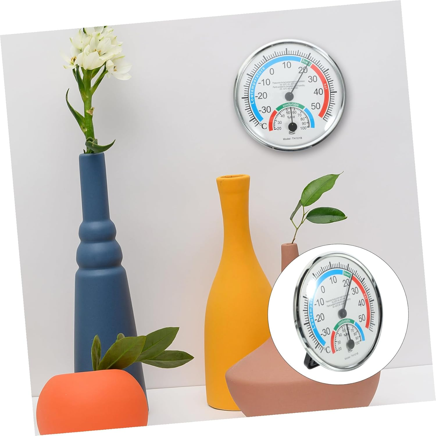 Bestonzon Indoor Outdoor Thermometer Hygrometer with Clear Scale Abs Material Compact Wall-Hanging Temperature Humidity Gauge for Patio Garden Home Use image number 3