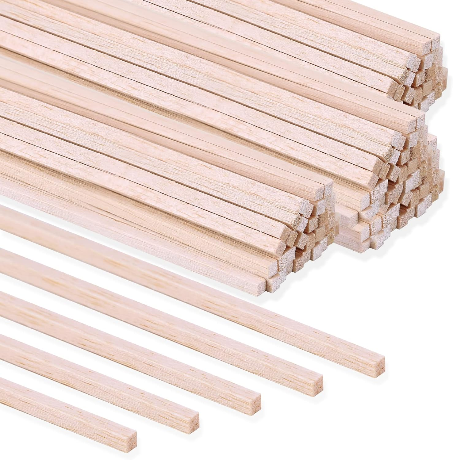 120 Pieces Balsa Wood Sticks 1/8 X 1/8 X 12 Inch Wood Strips Balsa Square Wooden Dowels Hardwood Unfinished Wood Sticks for Crafts DIY Projects Models Making Supplies image number 5