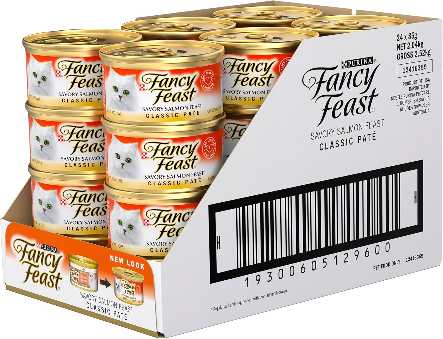 FANCY FEAST Adult Savoury Salmon Pate Wet Cat Food 24X85G image number 4