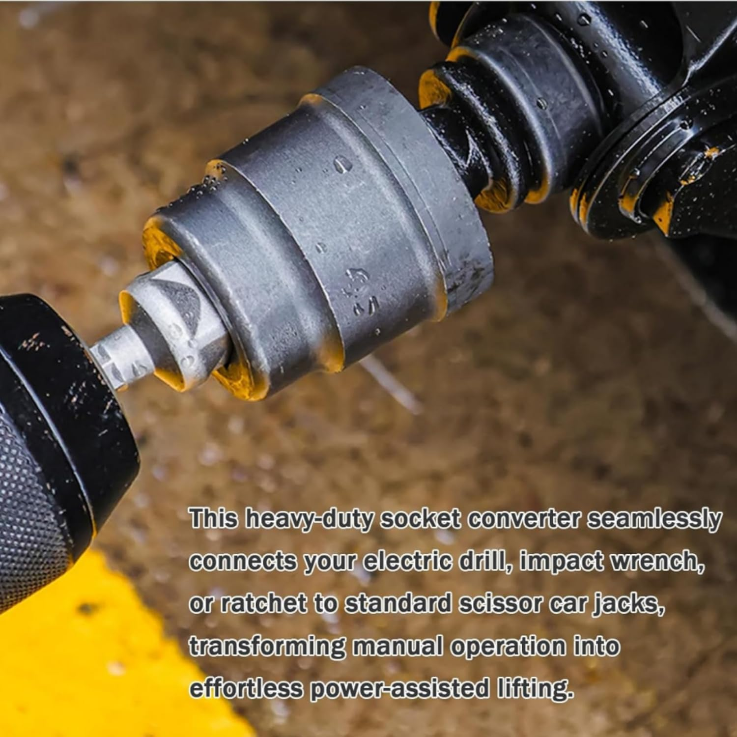 Heavy-Duty Scissor Jack Adapter - General Motors Jack Wrench Tool, Suitable for Trailer, RV, Truck and Car Maintenance | Fast and Effortless Electric Wrench Converter. image number 6