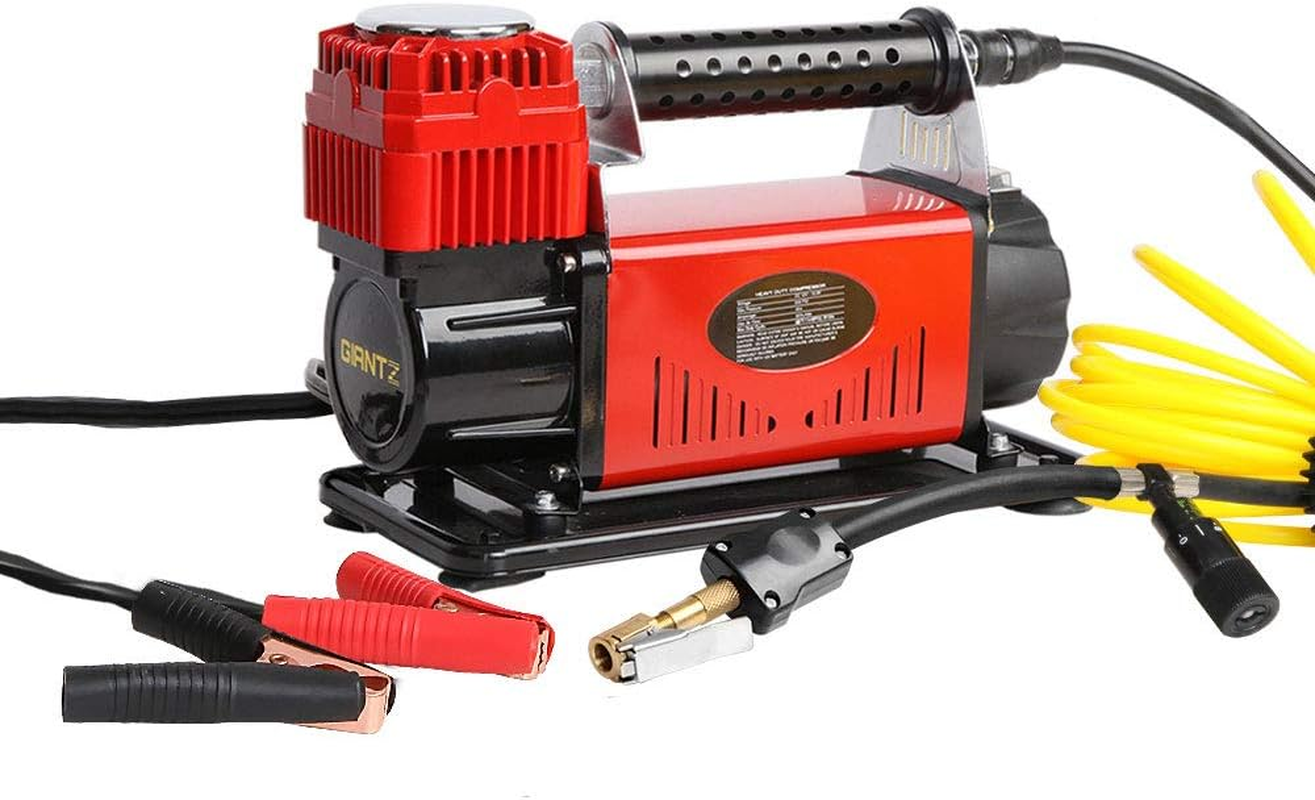 Giantz 12V Air Compressor, Portable Car Tyre Deflator Inflator Pump Electric Airbrush Compressors Automotive Tools 4X4 4Wd Equipment, with Pressure Gauge Power Bank 2 Cylinders 320L/MIN image number 1