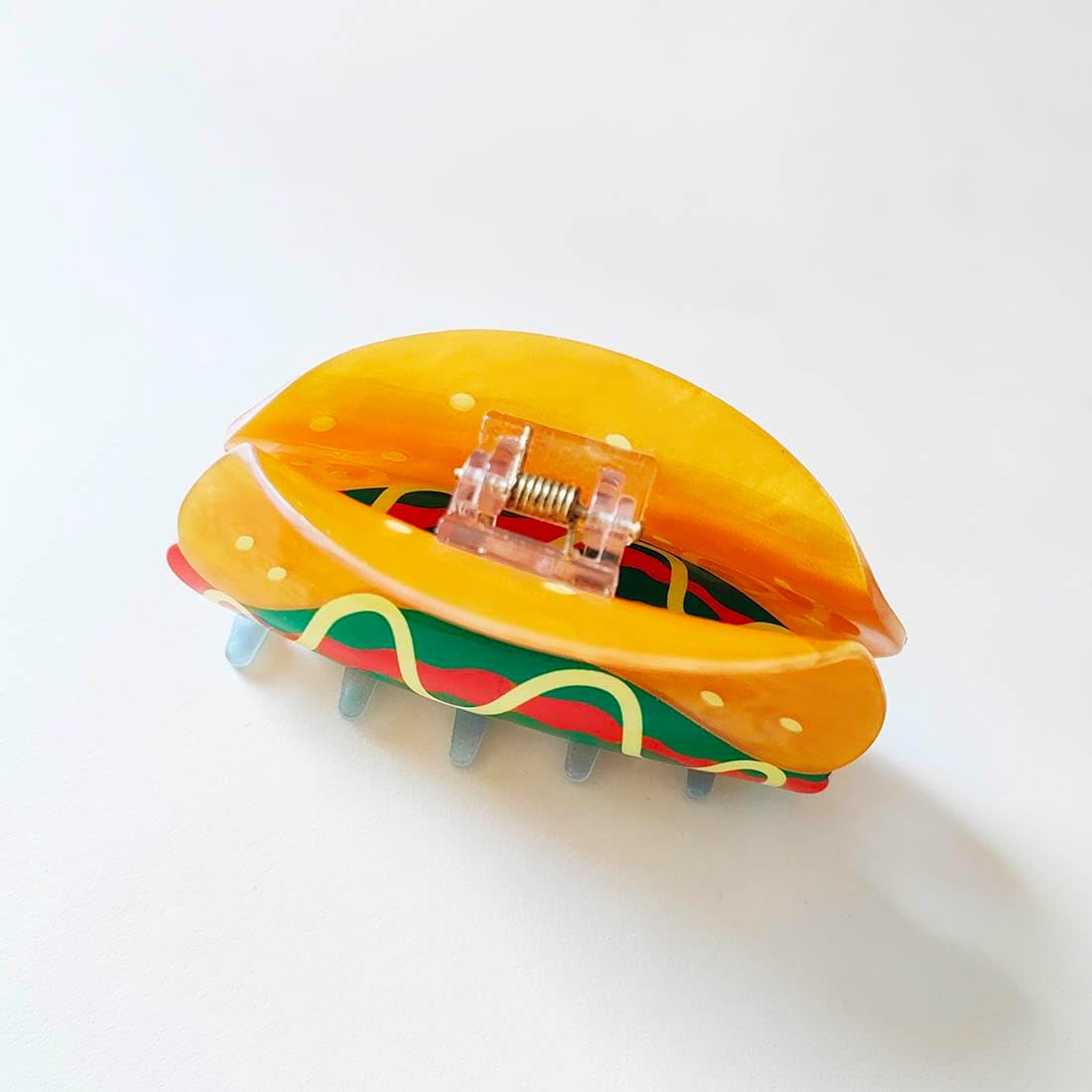 Hot Dog Hair Claw Clips, Unique Food Claw Clip, Acetate Hair Clips for Women, Fun Accessories - Transparent image number 5