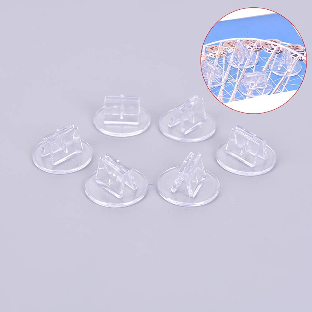 100 Pieces Game Card Stands Paper Miniature Bases Translucent Props Paper Board Card Stands Business Card Holder Plastic Clip for Business Cards Price Tags Labels Menus image number 2