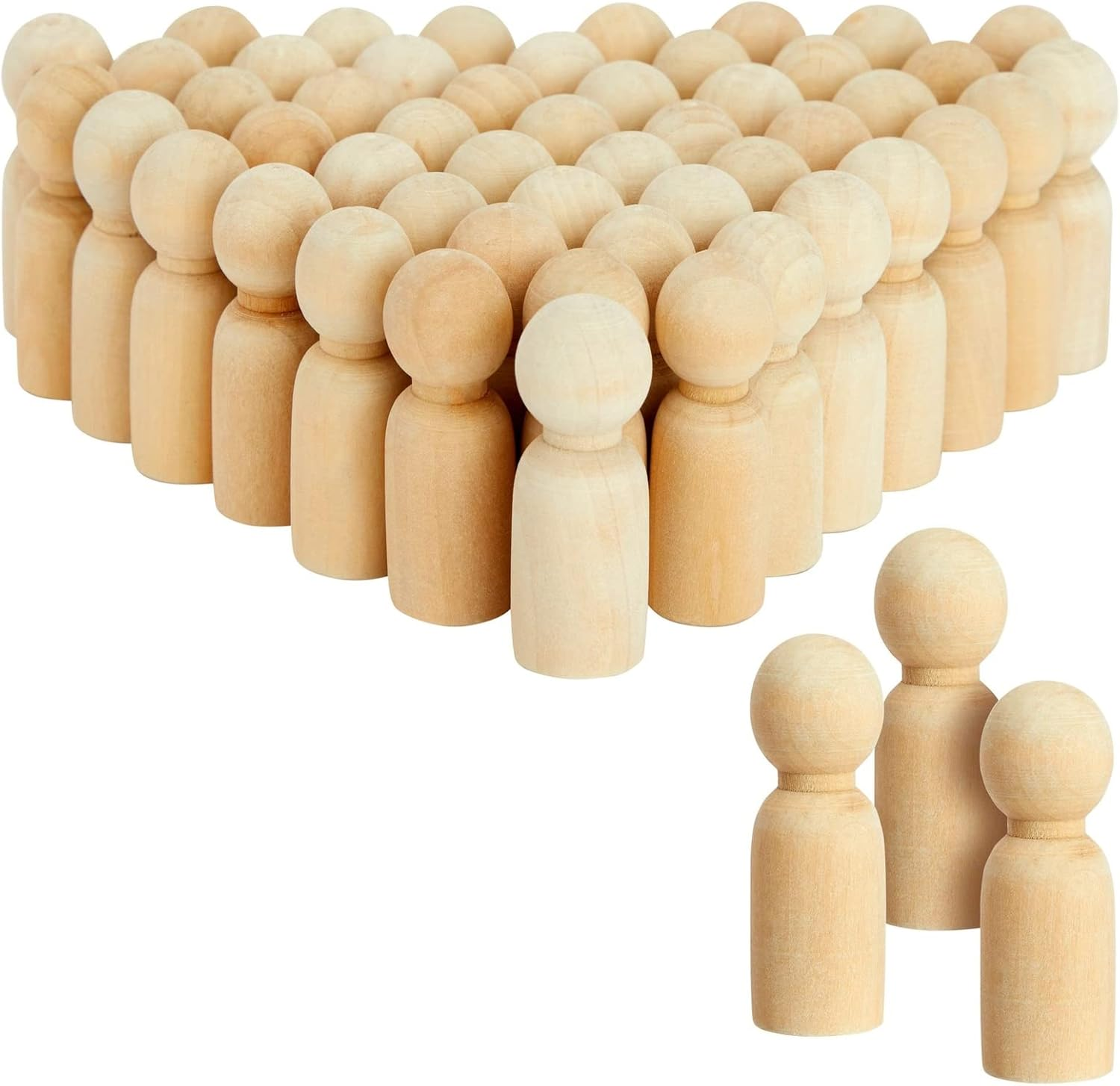 Bright Creations Unfinished Wood Peg Dad Doll Bodies (50 Count) image number 1