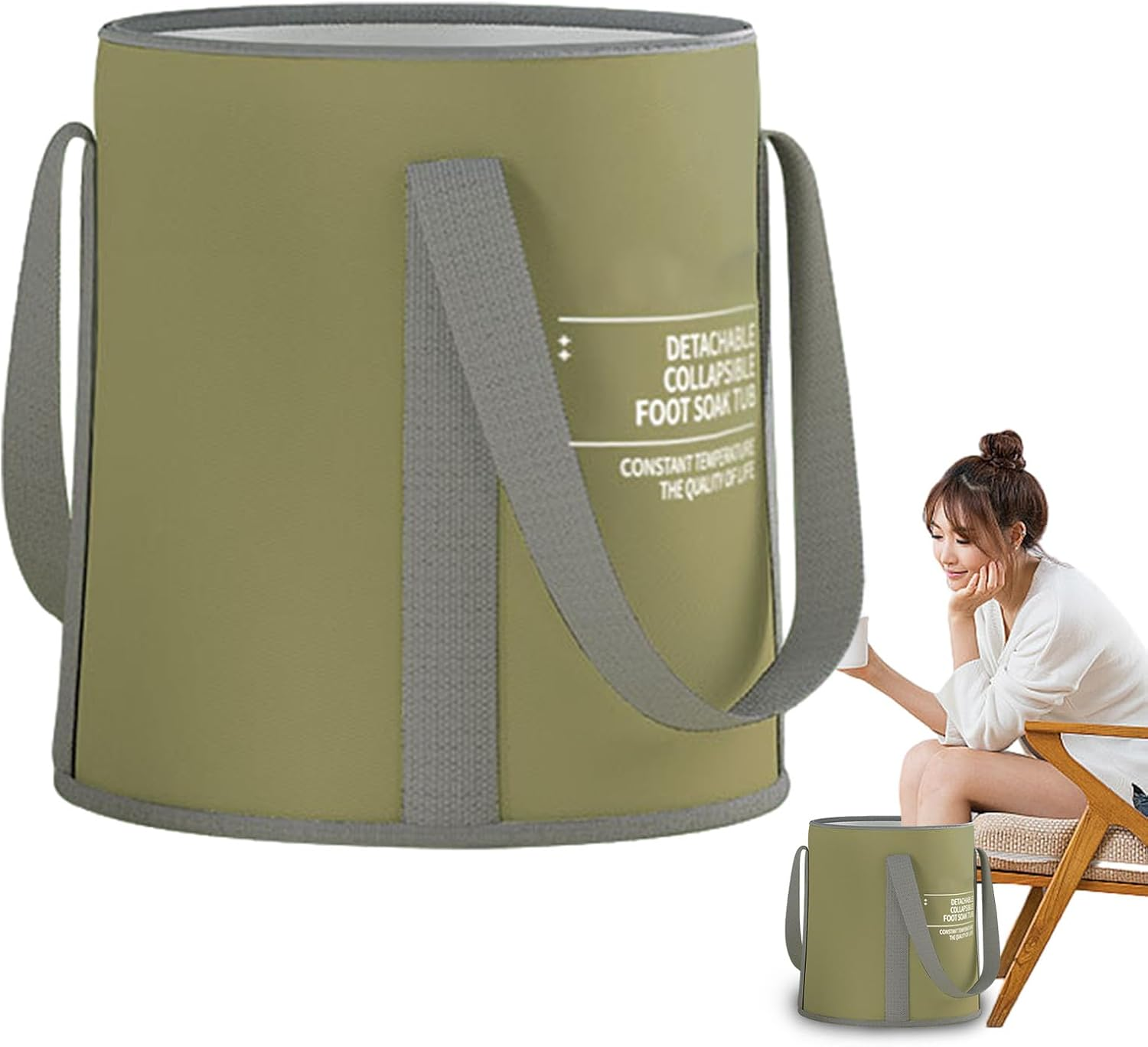 Portable Foot Bath | Foldable Feet Soaking Tub Foot Bath Basin | Portable Pedicure Foot Wash Basin with Handle for Foot Spa, Soak and Outdoor Camping Laundry Borato