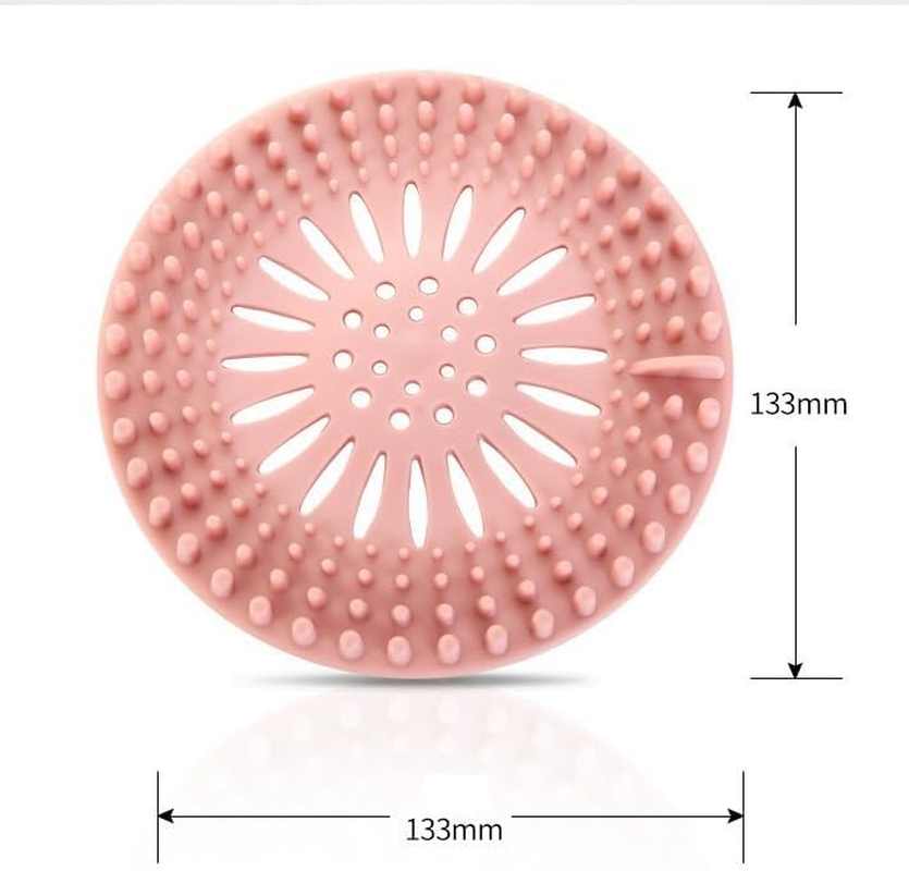 3 Pack Pet Dog Hair Catcher Shower Drain Cover,Hair Stopper Drain Protector Universal Silicone Sink Strainer for Bathtub Kitchen and Bathroom (Blue, One Size) image number 3