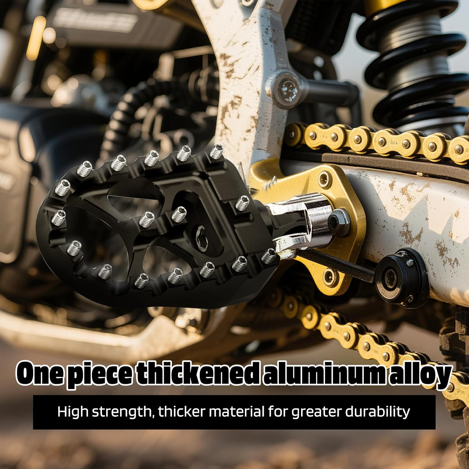 Pacify Motorcycle Foot Pegs,Aluminum Alloy CNC Dirt Bike Pegs 360&deg; Roating anti Slip Wide Bicycle Pedal Fit for Harley Dyna Sportster Fatboy Iron 883 Accessories (Black) image number 1