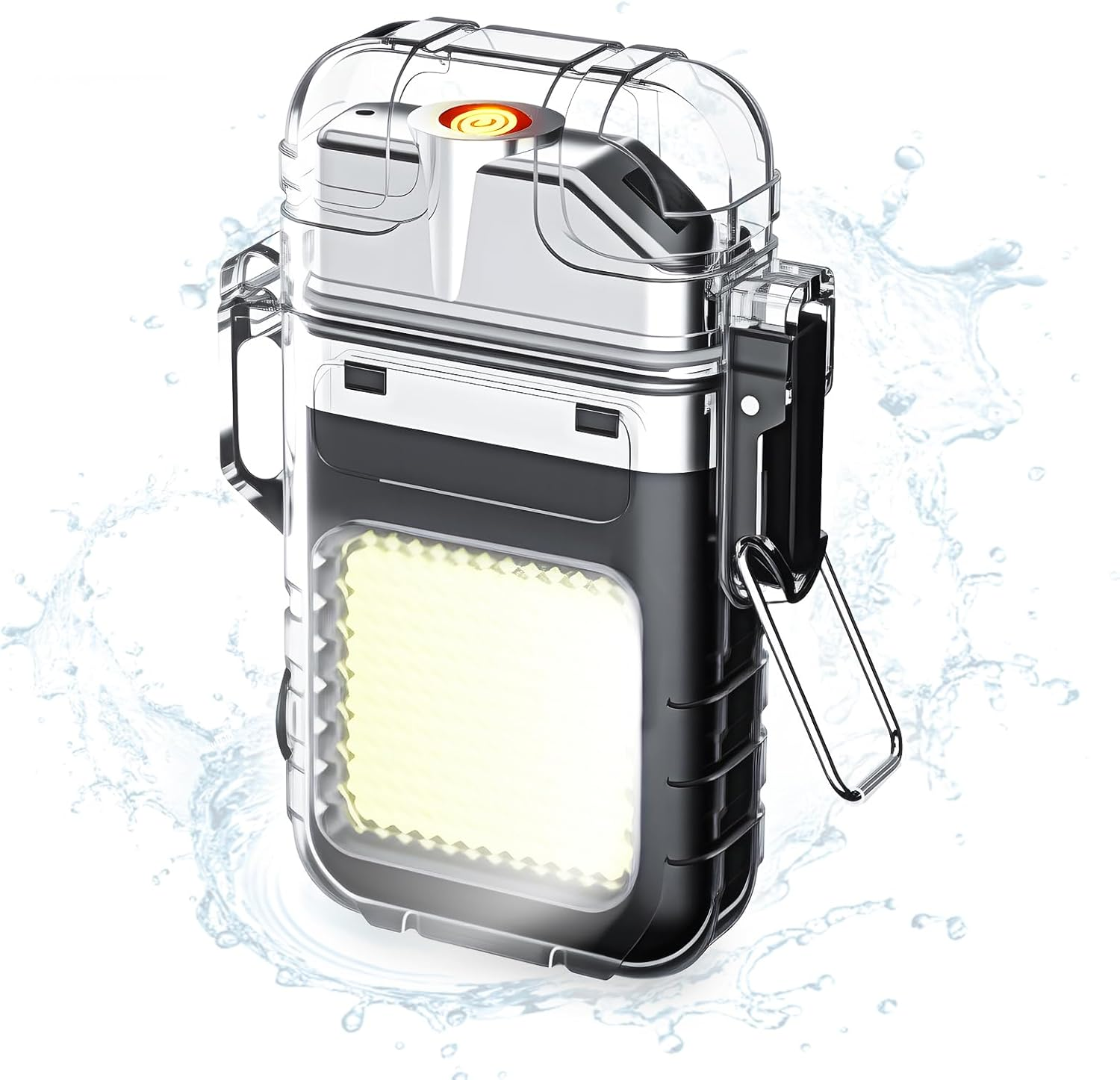 YESDEX Electric Lighter Rechargeable - Flameless USB C Candle Lighter with LED, Windproof & Waterproof for Safe Use (1, Transparent)