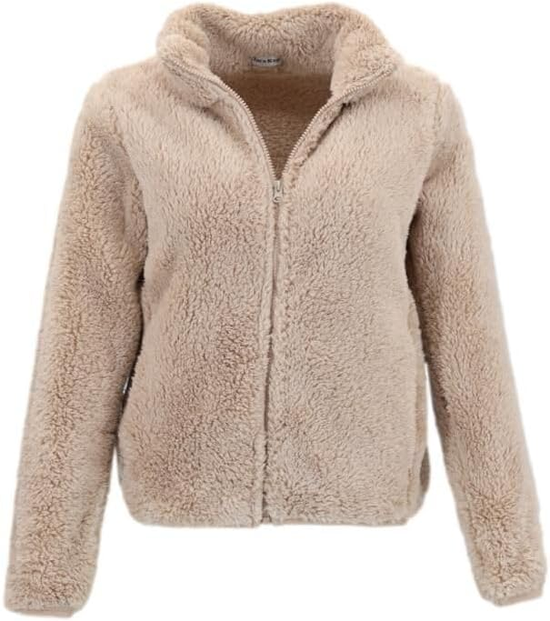FIL Women'S Sherpa Jacket Fleece Winter Warm Soft Teddy Casual Coat Zip Up image number 4