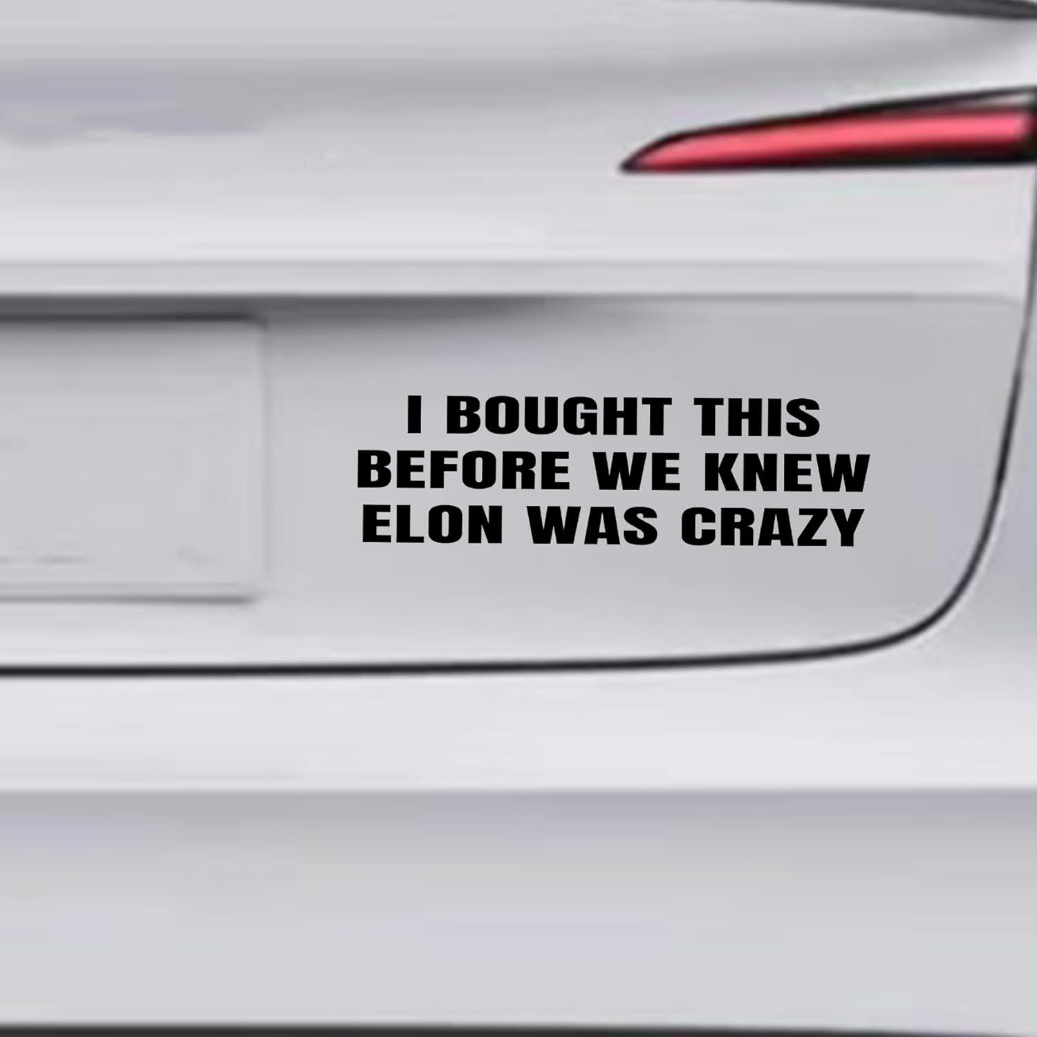 Anti Elon Car Decal Bumper Sticker I Bought This before We Knew Elon Was Crazy! Elon Musk Elon Sucks Vinyl Decal Cling for Car Bumper, Laptop, Wall, Window (Black) - Black image number 5