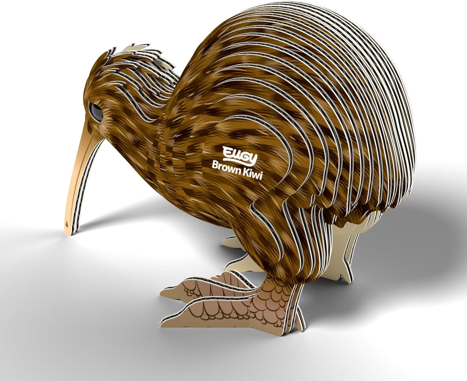 EUGY 091 Brown Kiwi Eco-Friendly 3D Paper Puzzle image number 6