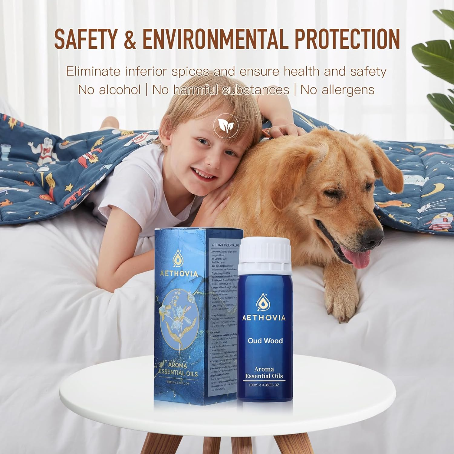 AETHOVIA 3.38 Fl. Oz Oud Wood Diffuser Oil - High Concentration of Natural Essential Oil, Long-Lasting Fragrance for Home Aroma Device, Meditation and Sleep Aid image number 3