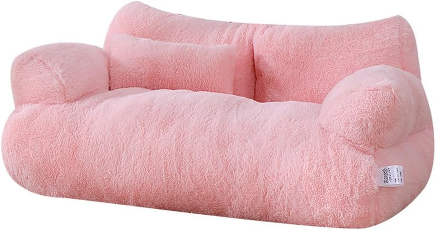 Calming Pet Sofa, Dog Sofas & Chairs, Calming Dog Bed Fluffy Plush Pet Sofa, Large Memory Foam Pet Orthopedic Dog Bed, with Removable Washable Cover (Coffee, L) image number 4