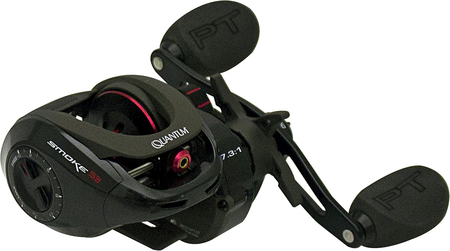 Quantum Smoke Baitcast Fishing Reel, Size 100 Reel, Large EVA Handle Knobs and Continuous Anti-Reverse Clutch, 10+1 Bearings, Black image number 6