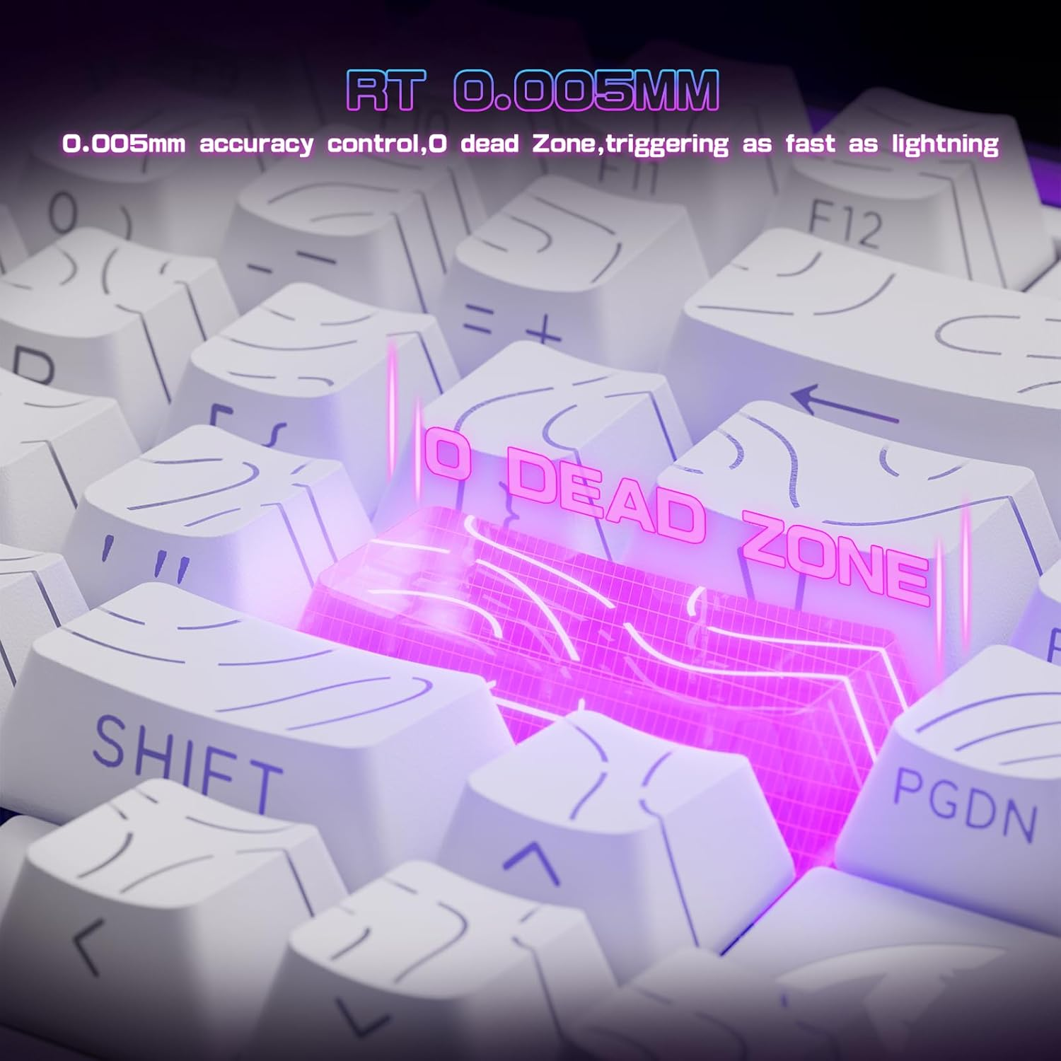 Attack Shark R85 HE Rapid Trigger Keyboard Magnetic Switch with Custom Lightbox, 75% Wired Mechanical Keyboard, 8Khz Polling Rate, 0.005Mm RT Accuracy, Support Rt/Snap Tap/Dks/Mt/Tgl (White Contour) - Fluorescent Green image number 4