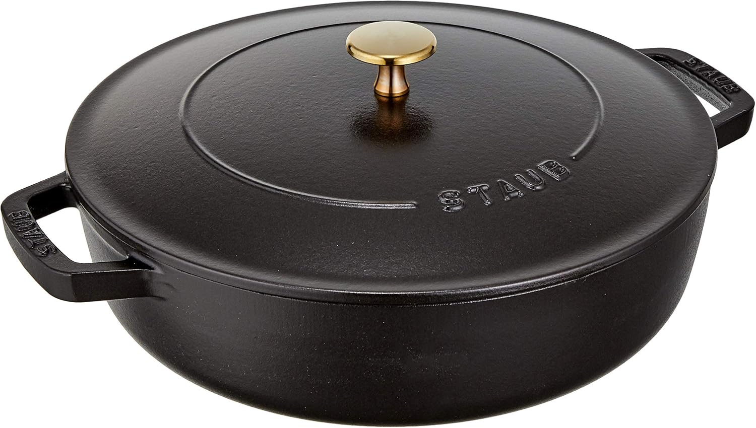 Staub Braiser 40506-542 Saute Pan, Black, 10.2 Inches (26 Cm), Large, Both Handed, Cast Enameled Pot, Sukiyaki, Induction Compatible image number 5