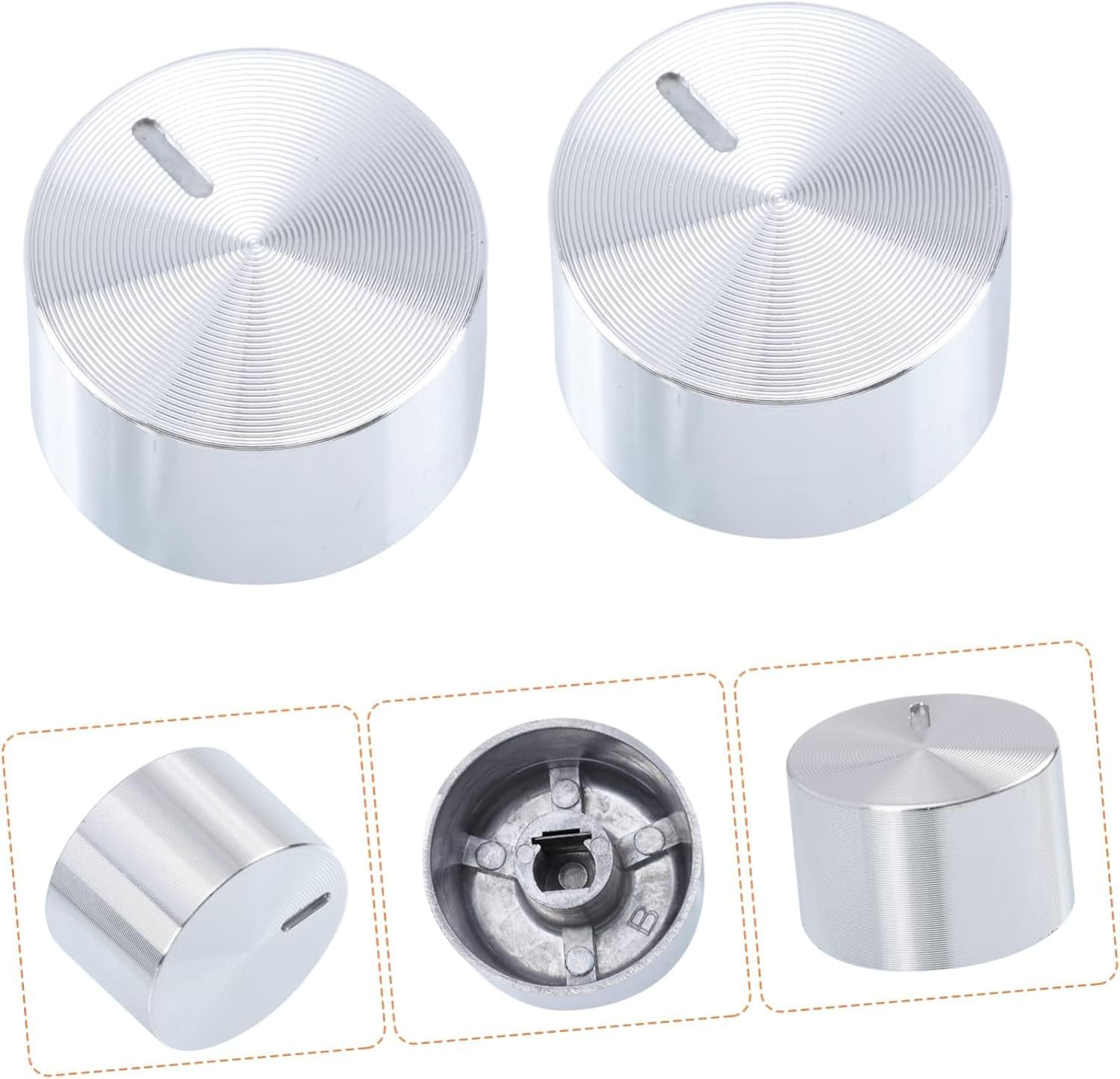 Metal Gas Stove Knobs,6 Pcs Gas Stove Knobs 6Mm Cooker Control Range Oven Knob Burner Knob Gas Hob Switch Replacement Parts image number 5