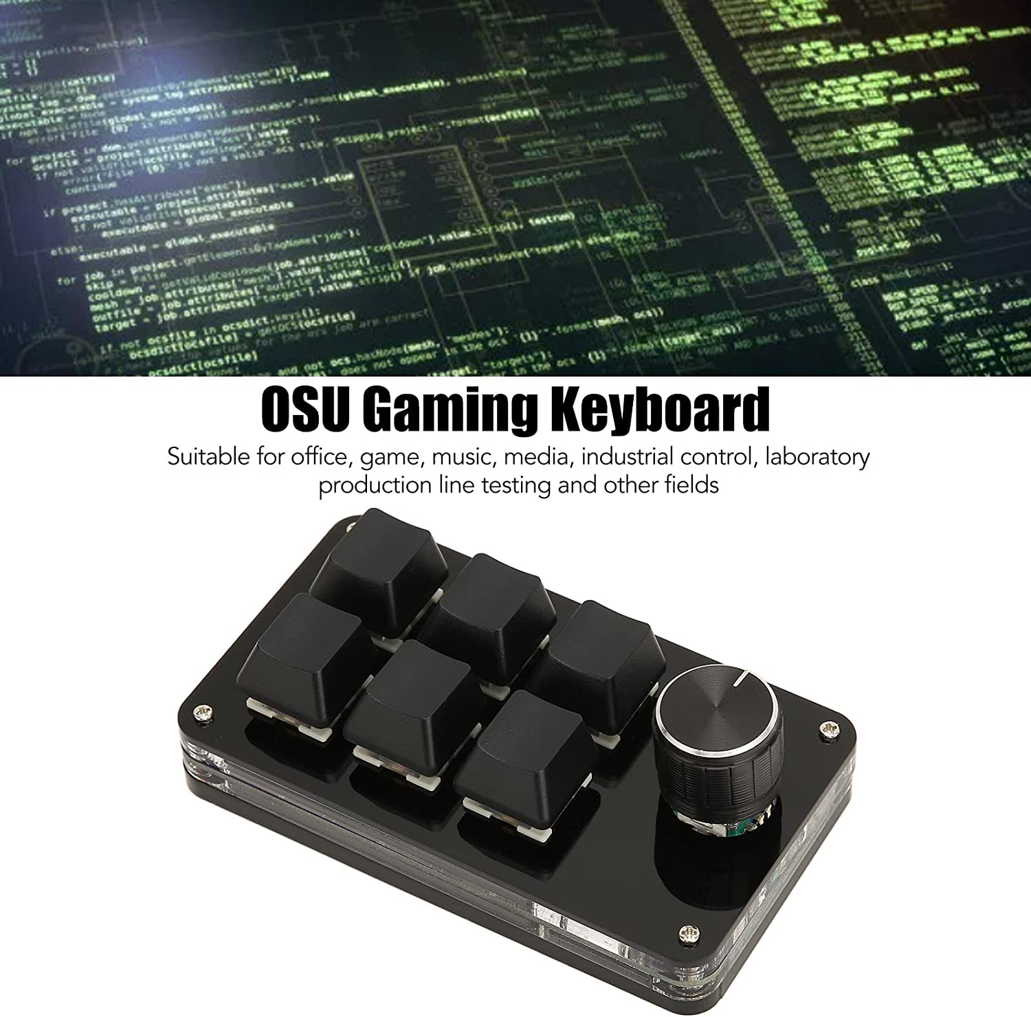 Mini USB 6 Key One Handed Mechanical Gaming Keypad, Programmable Keypad RGB Backlight, OSU Programming Macro Keys for Computer