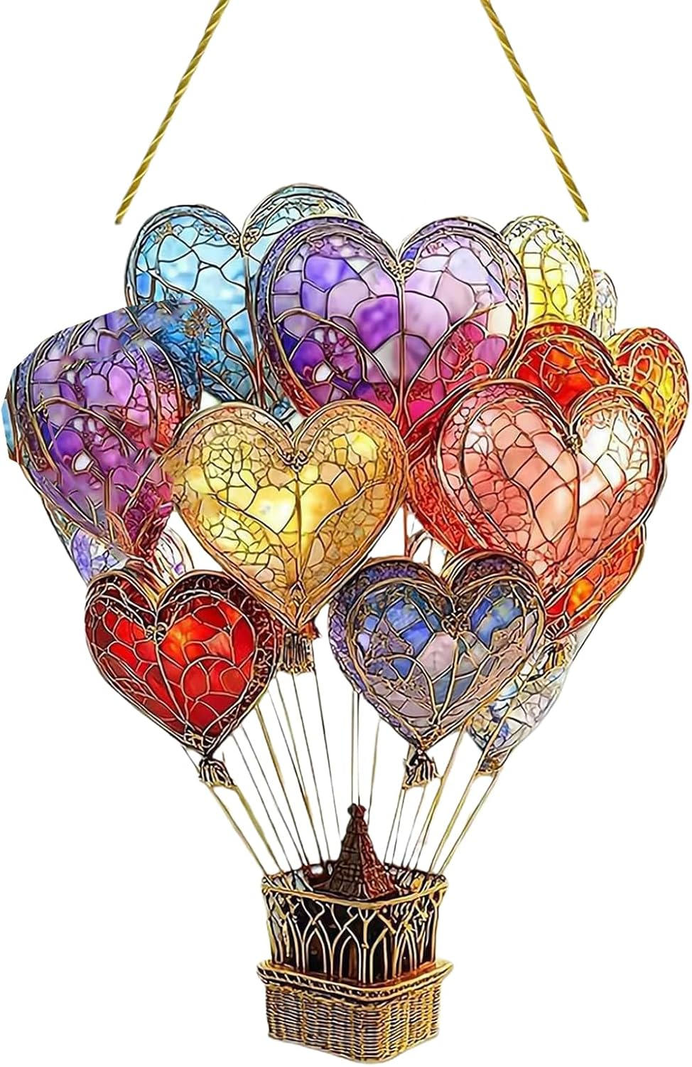 Hot Air Balloon Lantern, Garden Ornaments Outdoor, Hot Air Balloon Light, Hanging Garden Lights, Charming Acrylic Home Decor for Window Door Tree Gardan