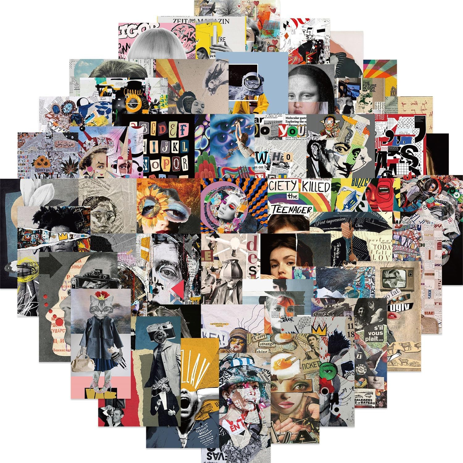 Famous Paintings Sculptures Art Stickers,50 PCS Paintings Vinyl Waterproof Decals for Water Bottles Computer Bicycle Skateboard Luggage Phone Pad Laptop Kids Teens Stickers Pack image number 1