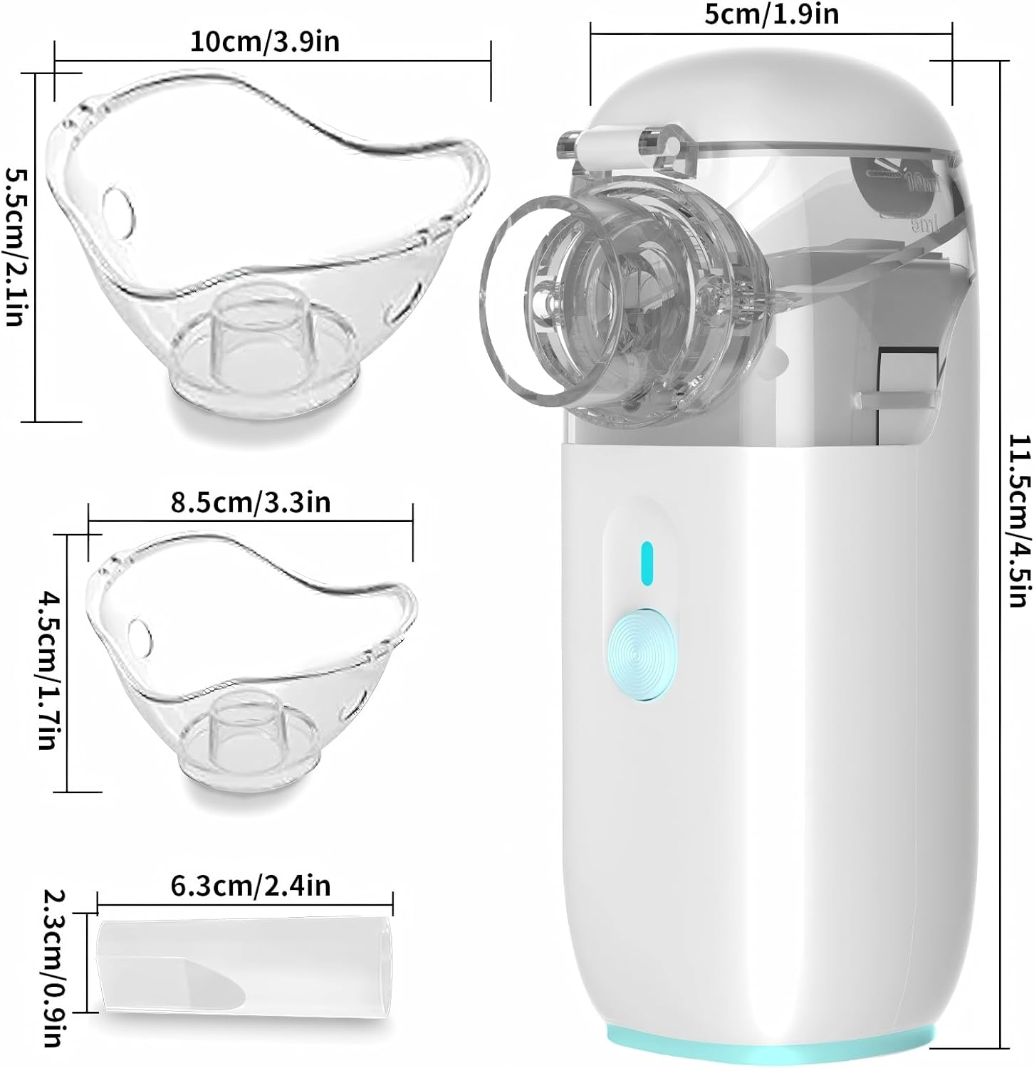 Portable Nebulizer, Mini Nebulizer Machine, Children'S Atomizer, Handheld Nebulizer for Breathing Problems, Portable Household Ultrasonic Atomizer Medical Grade, Nebulizer for Travel and Household Use (Light Green) image number 1