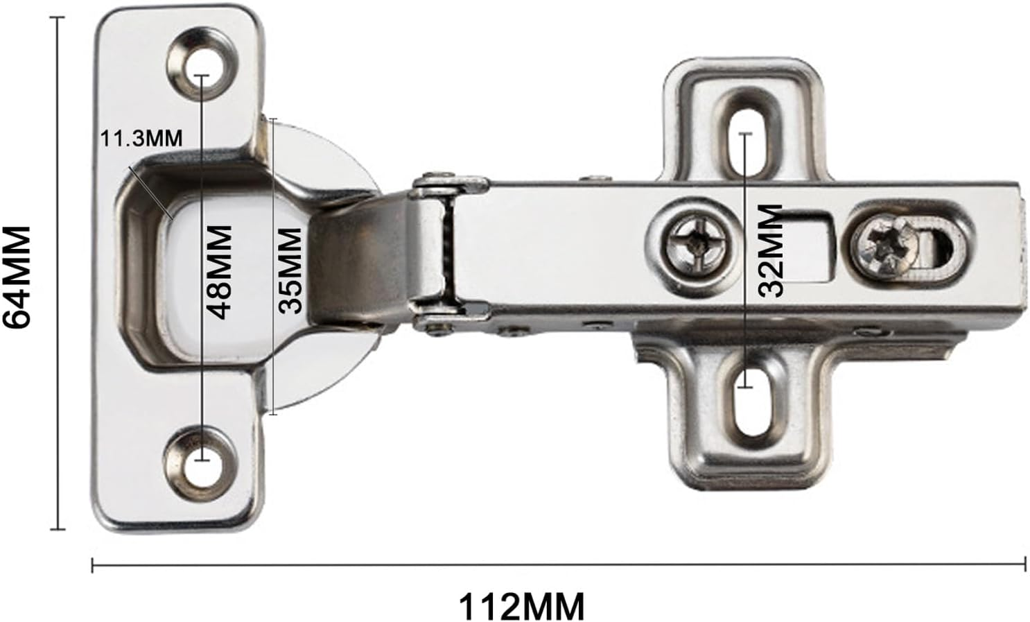 Soft Close Hinge, Cabinet Door Hinges with Gas Lift, 105&deg; Opening Angle, Pot Hinge Diameter 35 Mm,Concealed Kitchen Cabinet Hinges with Screws (2 Pieces) image number 4