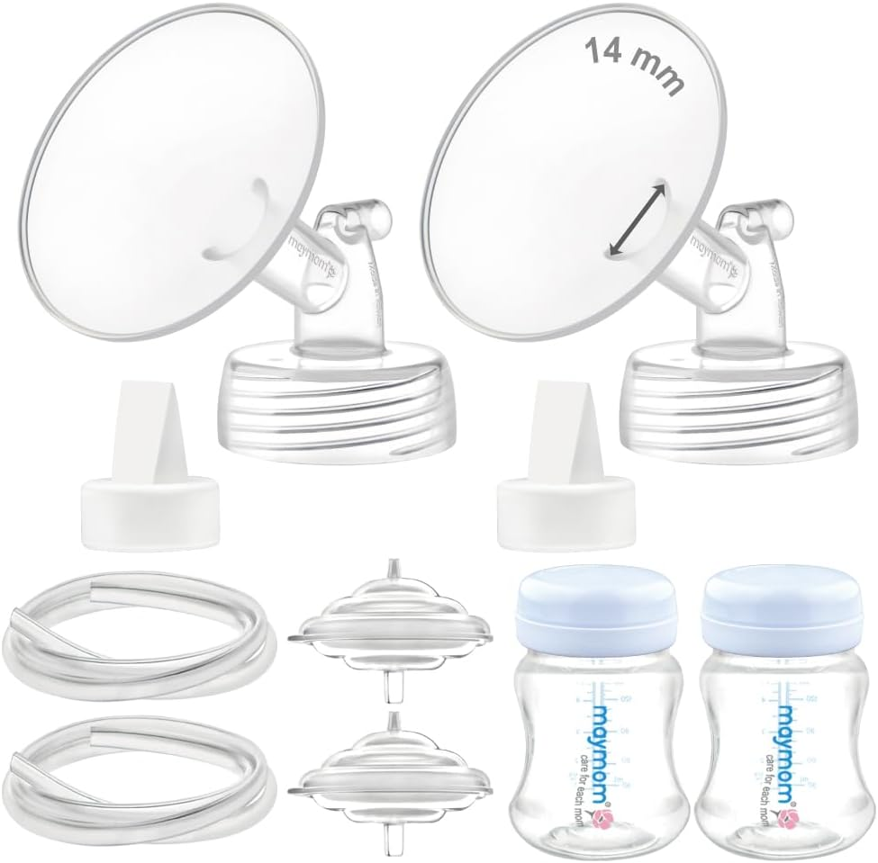 Maymom Pump Parts Compatible with Spectra S2 S1, 14Mm Flange Valve Tube Bottle Backflow Protector, Not Original Spectra S2 Replacement Pump Parts Duckbill Valve Bottle