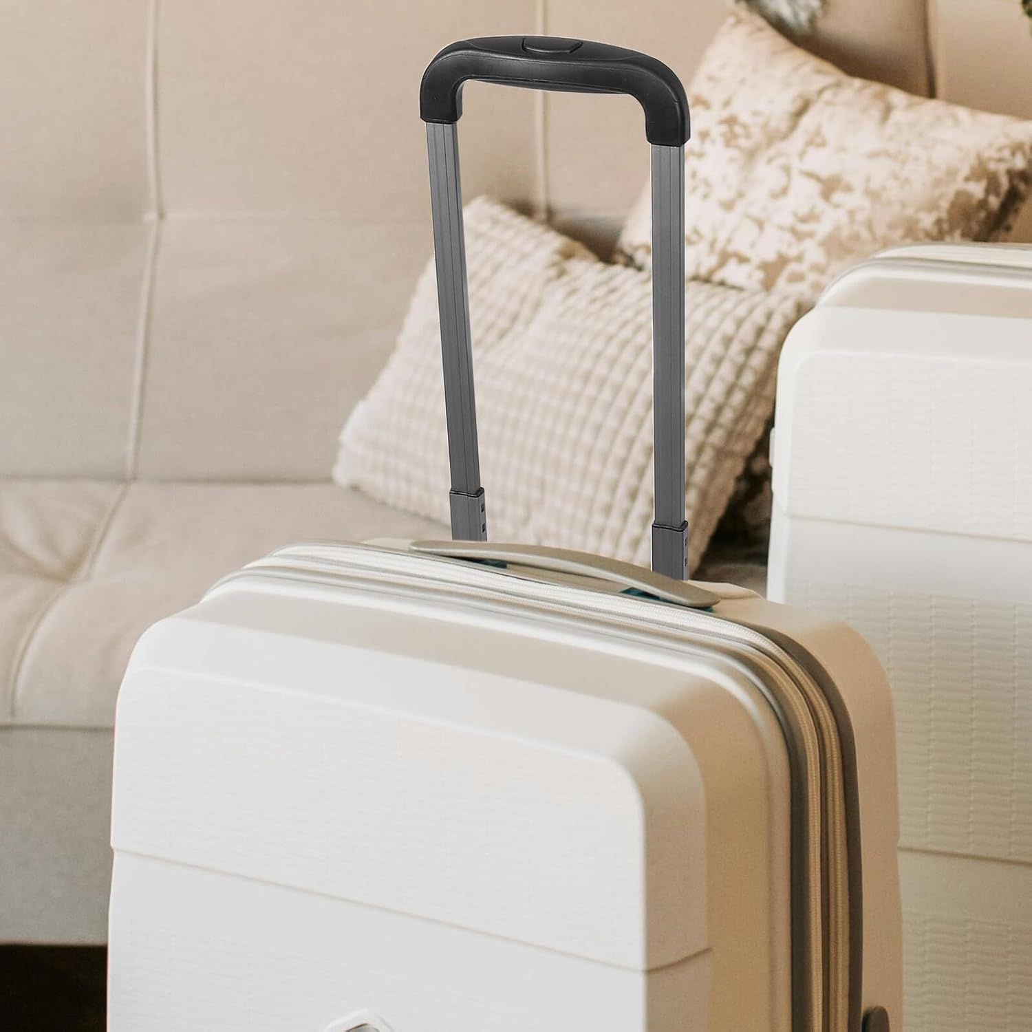 TEHAUX Aluminum Telescopic Luggage Handle Replacement, 3-Section 20-Inch Metal Pull Rod for Travel Suitcase, Portable Carry Handle Part Suitable for Trolley Bags image number 3