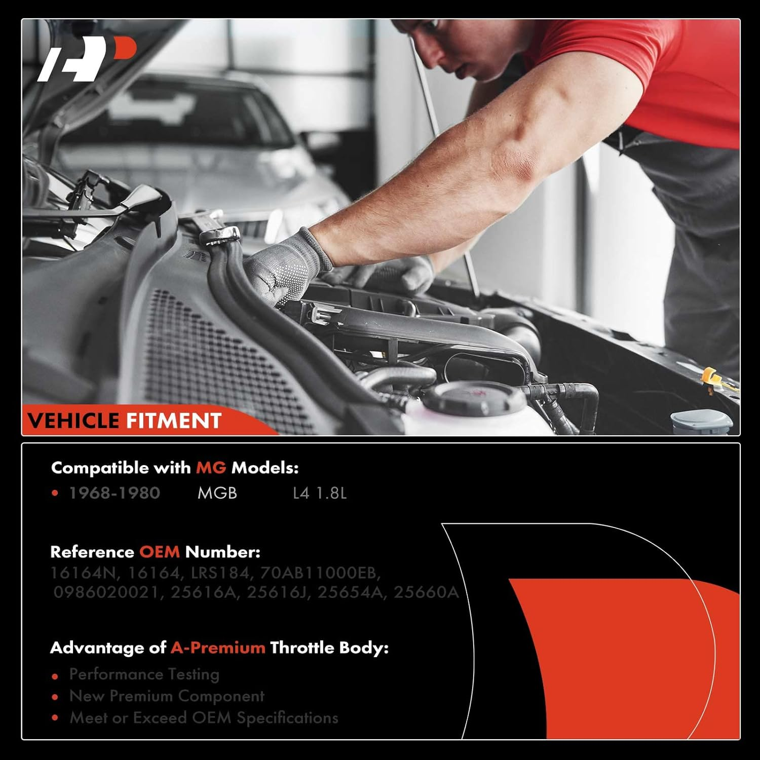 A-Premium Starter Motor Compatible with MG MGB 1968-1980 L4 1.8L, 12V 1.1KW 10 Teeth Clockwise, Replace# 70AB11000EB, 0986020021 image number 2