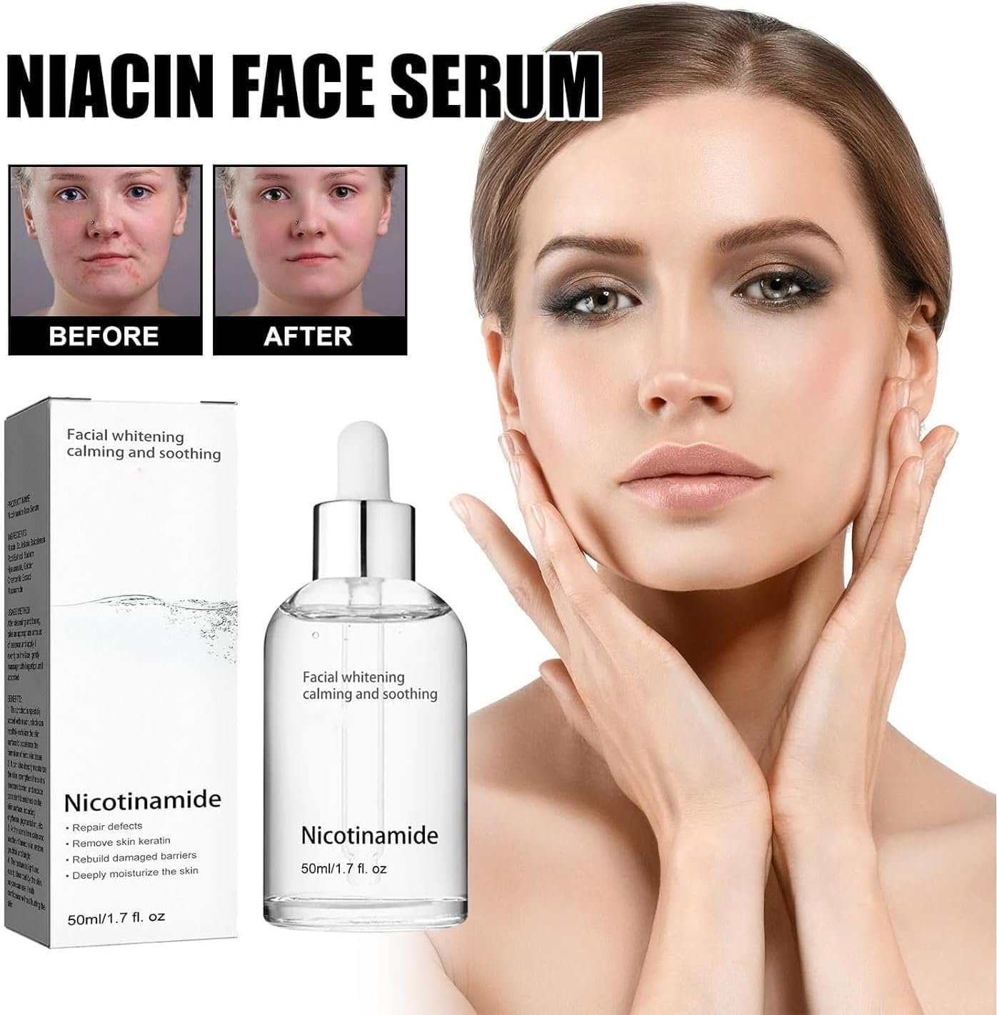 2Pcs Nicotinamide Serum for Blemishes,Niacinamide Freckles Removal Serum,Niacinamide Spots Removal Serum,Niacinamide Serum for All Type Skin image number 5