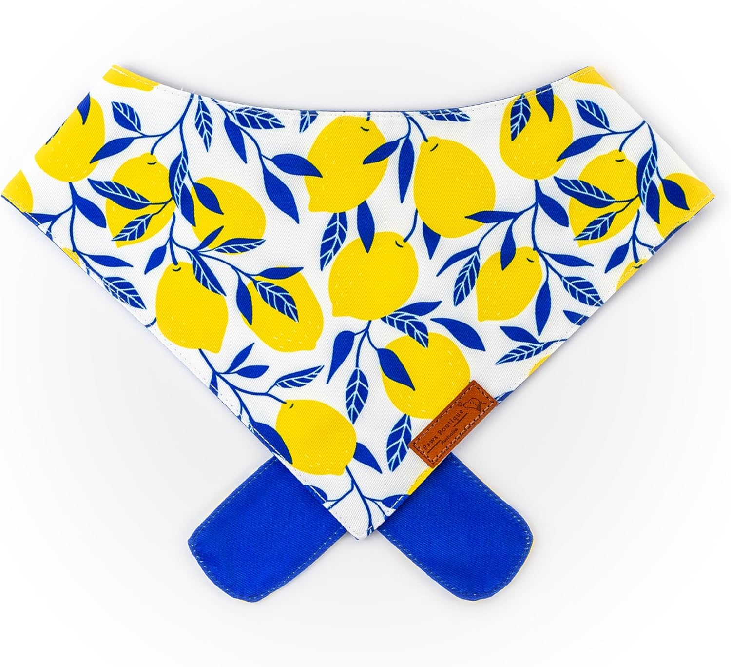 Paws Boutique Premium Dog Bandana/Scarf | Design: Lemon Zest Chic | Reversible Dual Layered/Sided | Small, Medium & Large Pets | Unique Style | Accessories for Puppies & Dogs (S) image number 3