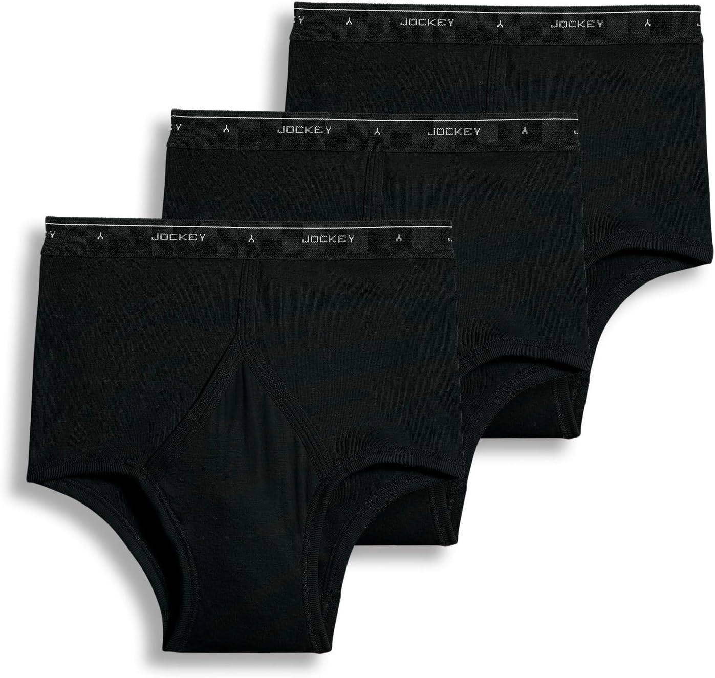 Jockey Men'S Underwear Classic Full Rise Brief - 3 Pack, Black Stripe/Red Apple/Blue Stripe, 32