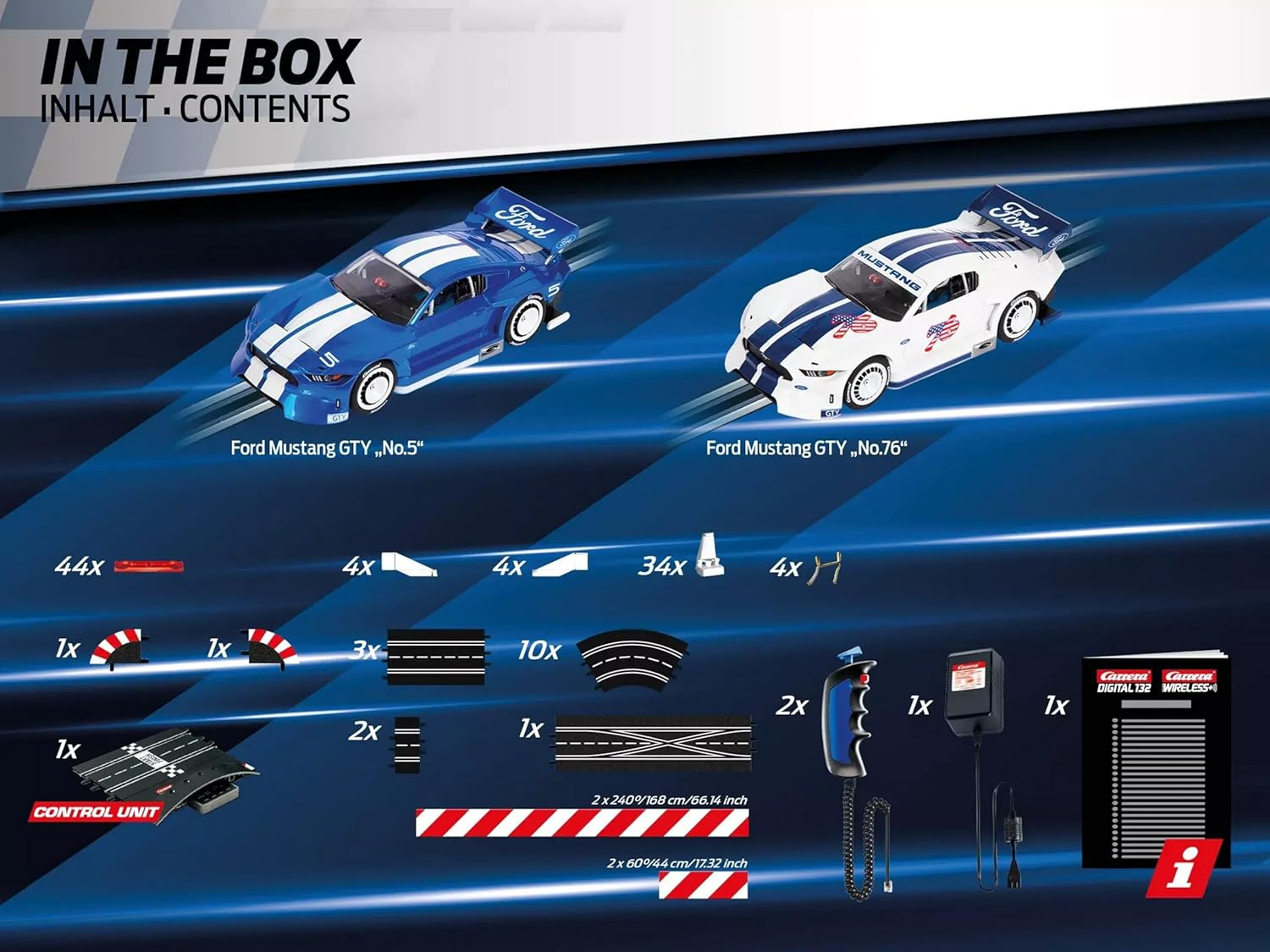 Carrera Digital 132 Ford Mustang GTY Starter Slot Car Set image number 6