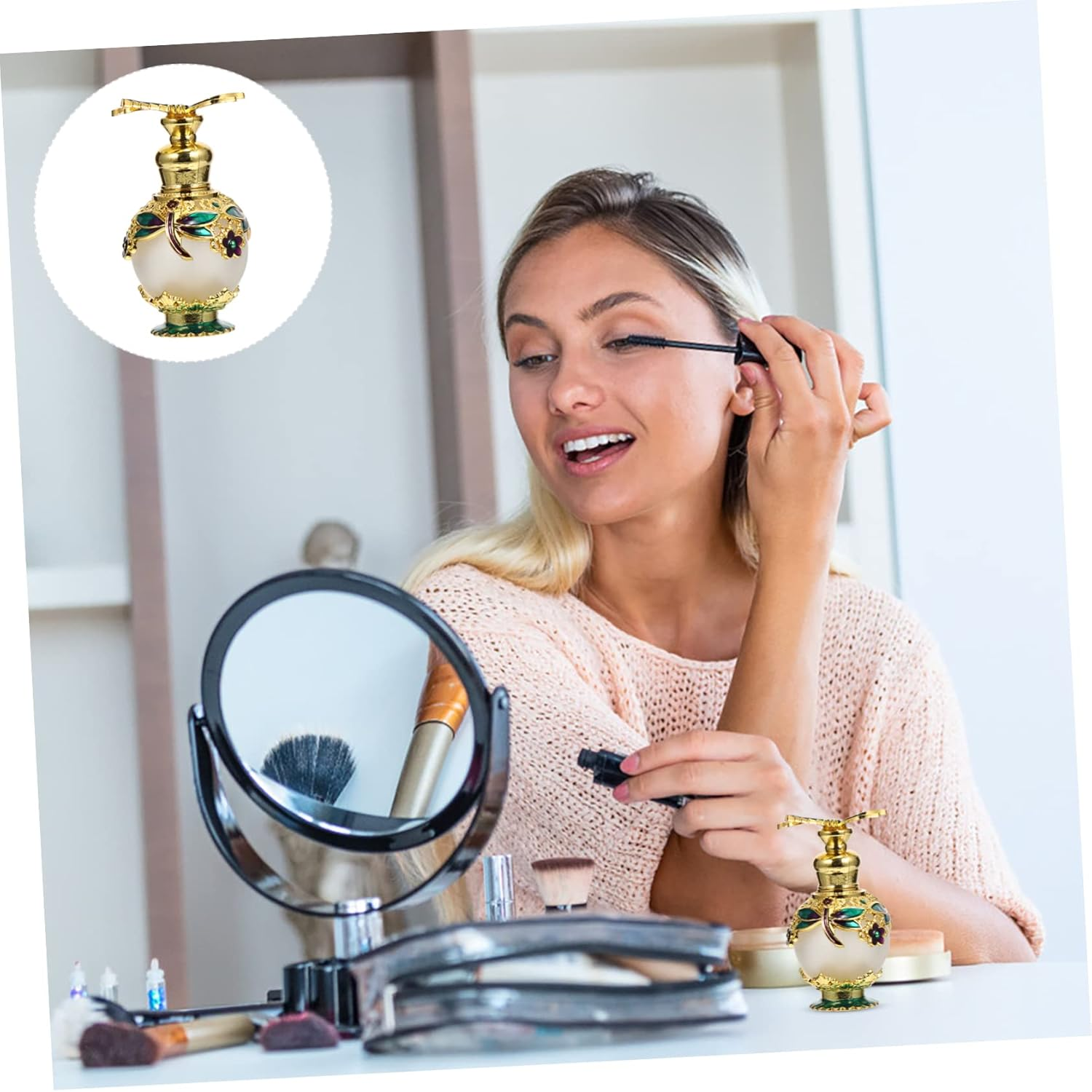 Mobestech 2Pcs Glass Aroma Bottle Refillable Essential Oil Bottle for Diffuser Fragrance Release Perfume Essential Oil Use in Home Fragrance