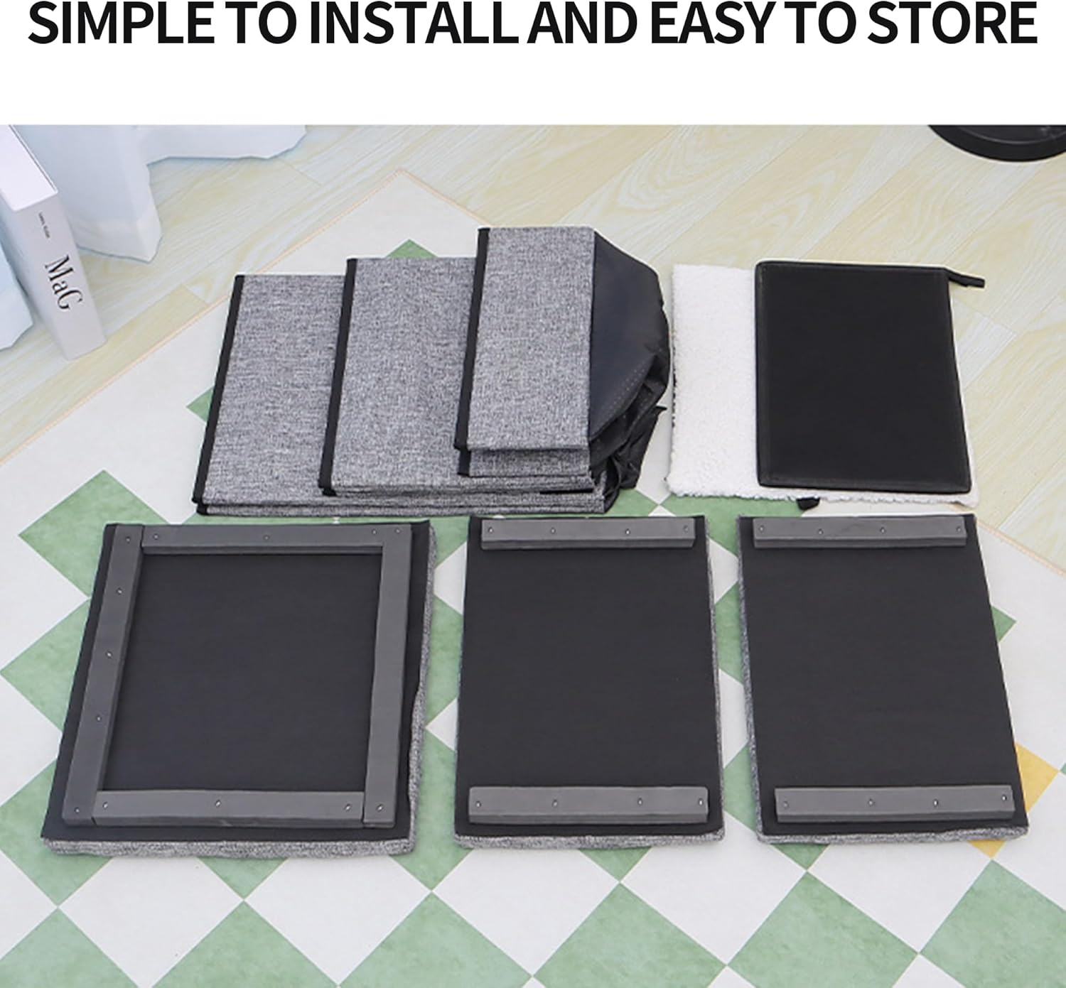 Incifuerza Dog Step Stairs with Storage, Foldable 3-Step Pet Ladder for High Beds, Window, Couch, Portable Cat & Puppy Steps, Dog Stair Ramp with Storage Box