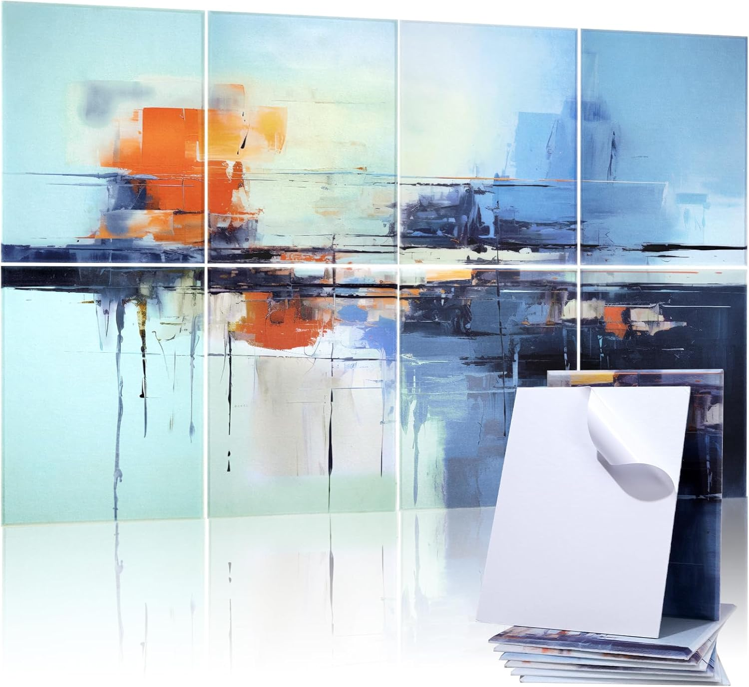 8 Pack Acoustic Panels, Soundproof Wall Panels, 48X32Inches Sound Proof Panels for Walls, Sound Absorbing Wall Art Decorative, Sound Dampening Panels for Recording, Home Studio(Black Beach)