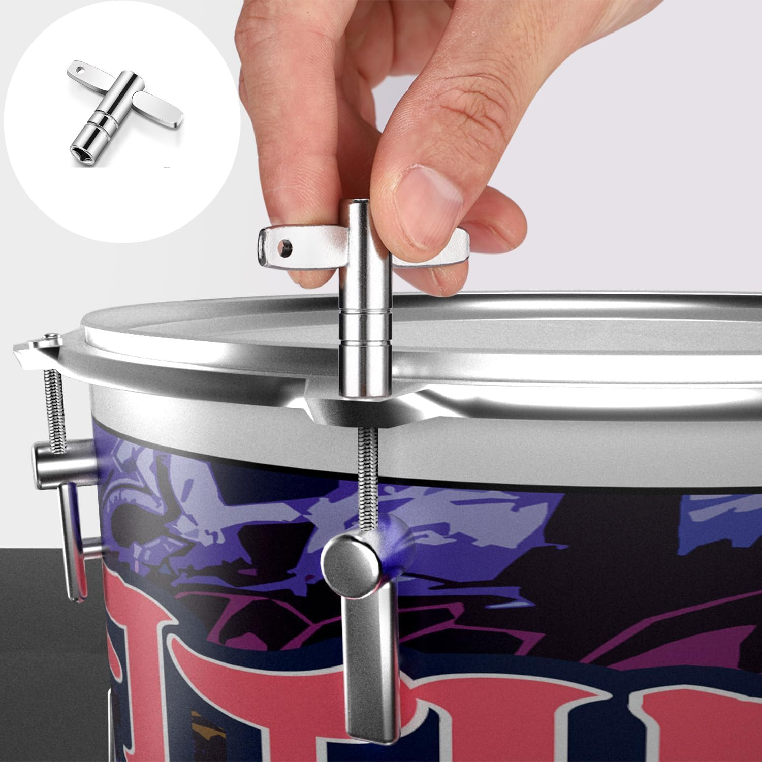 YKHNIS Drum Keys, 4-Pack Drum Tuning Key with Continuous Standard Motion Speed Key,Metal Drum Keys Tuner, Drum Set Hardware Key Tool image number 6