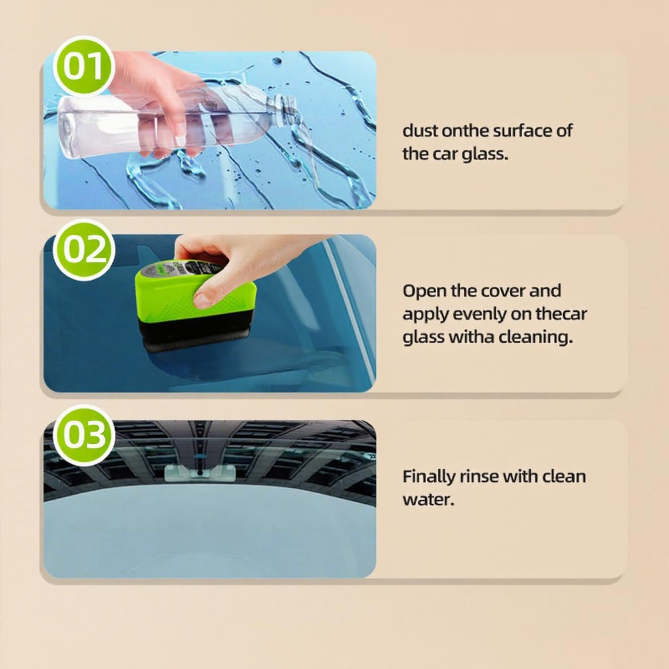 Reusable Automotive Oil Film Cleaning Brush - Oil Film Wipe, Remover for Car Windshield Glass, Improves Clarity 2Pcs image number 4