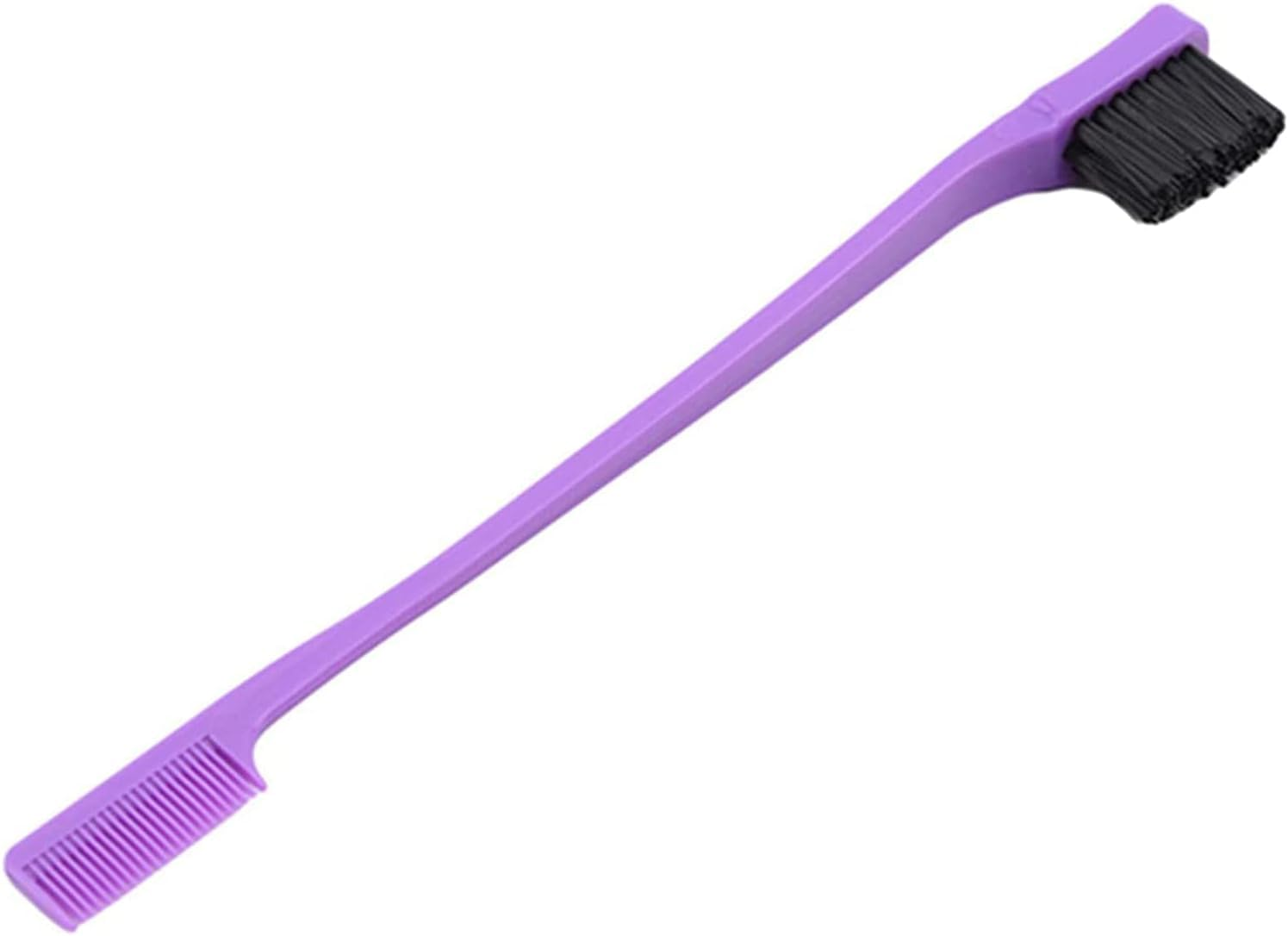 Hair Edge Brush Double-Sided Control 2-In-1 Edge Control and Hairbrush Comb Combination Pack for at Home and on the Move, Dark Purple Durable Processing image number 4