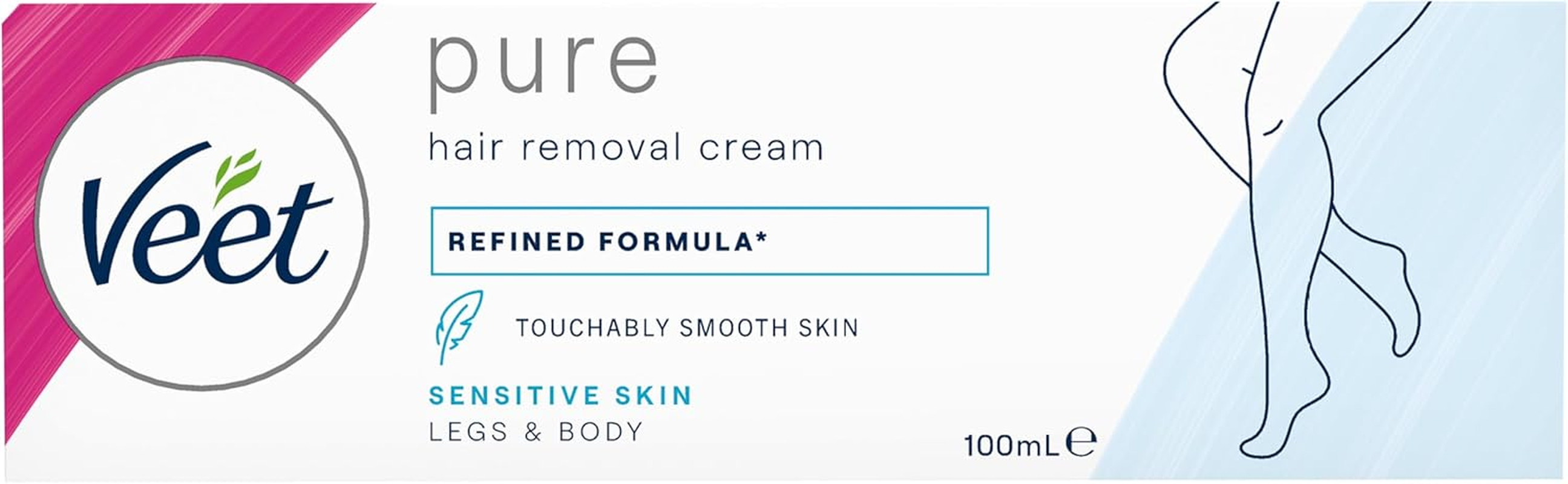 Veet Pure Hair Removal Cream Legs and Body Normal Skin 100Ml image number 5