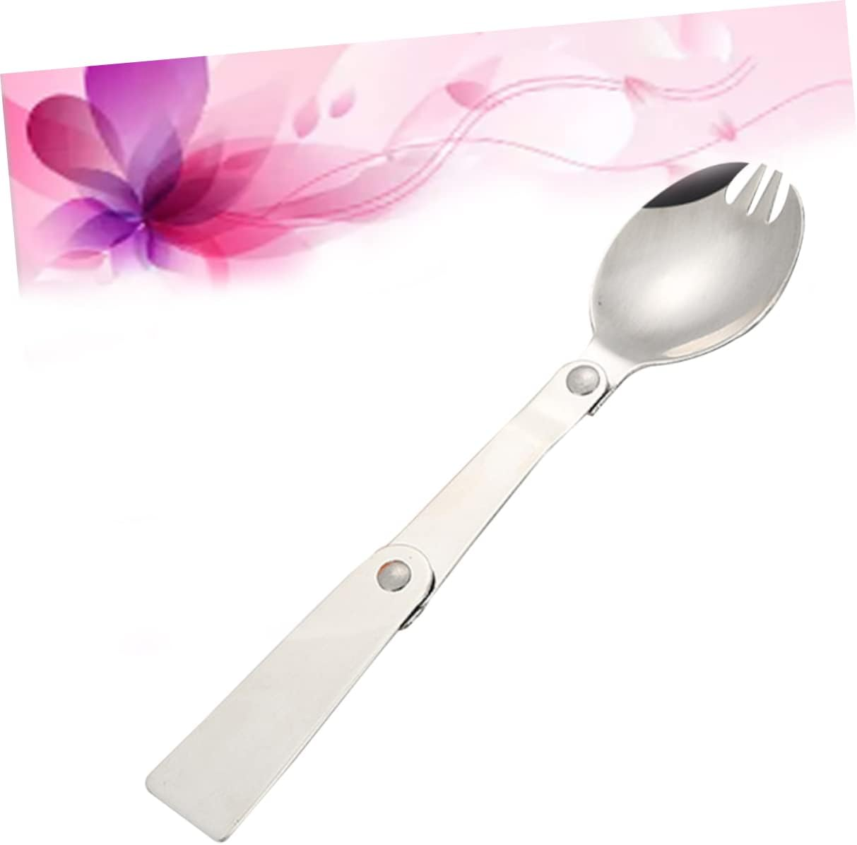 BESPORTBLE Stainless Steel Foldable Spoon Cutlery Travel Picnic Outdoor Activities Portable Tableware Camping Accessories image number 2