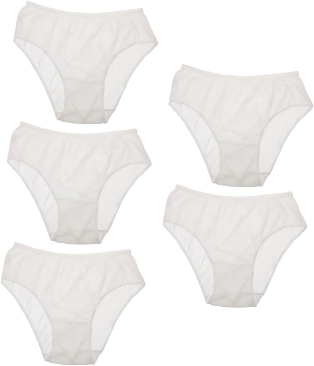 Mipcase 5Pcs Disposable Cotton Maternity Briefs Elastic Professional Female Underwear for Travel Lightweight Portable Women Pregnancy Use image number 2