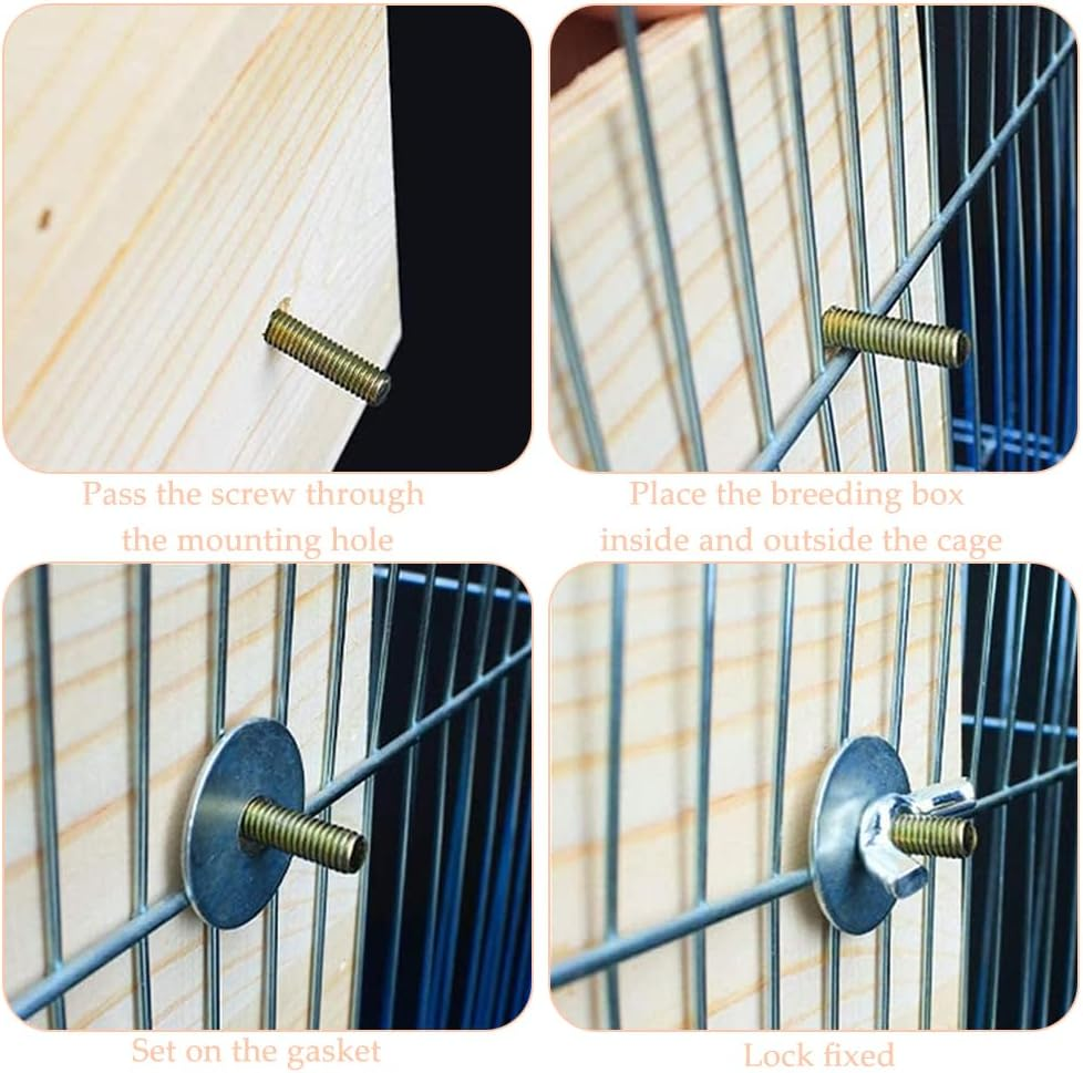 Wooden Parakeet Nesting Box, Bird Breeding Box, Birdhouse, Bird Cage for Finches, Cockatiels, Budgies, Conures, and Other Parrots (24.5 * 13 * 13 Cm) image number 4