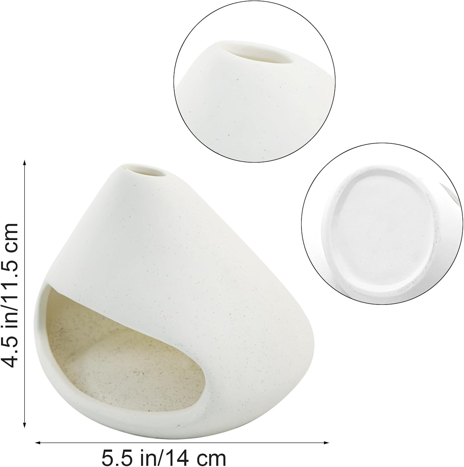 Mrmrkura Ceramic Incense Burner Holder for Palo Santo Sticks, Sage, Incense Sticks - White