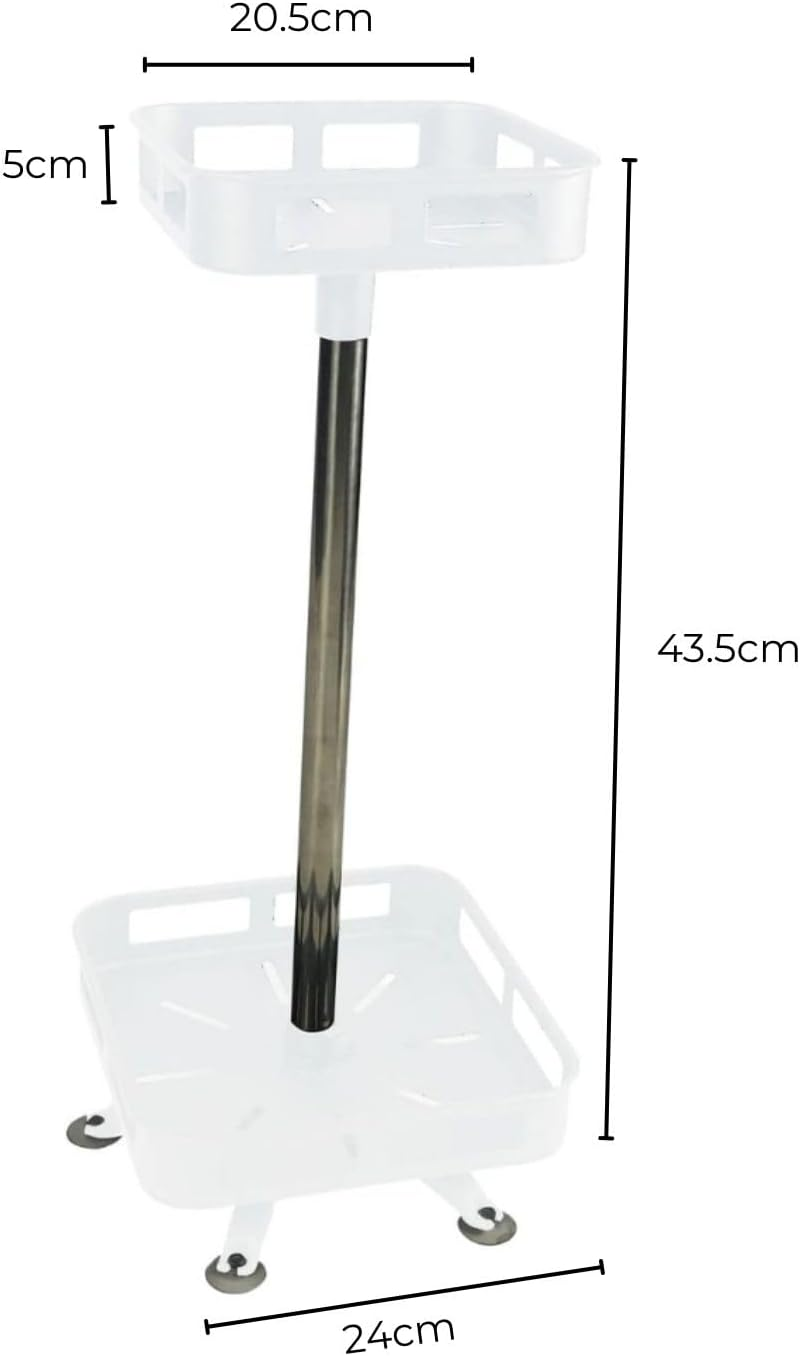 Gominimo 2 Tier 360&deg; Rotating Carbon Steel Spice Rack in Square Shape for Kitchen Table Pantry Countertop, White image number 1