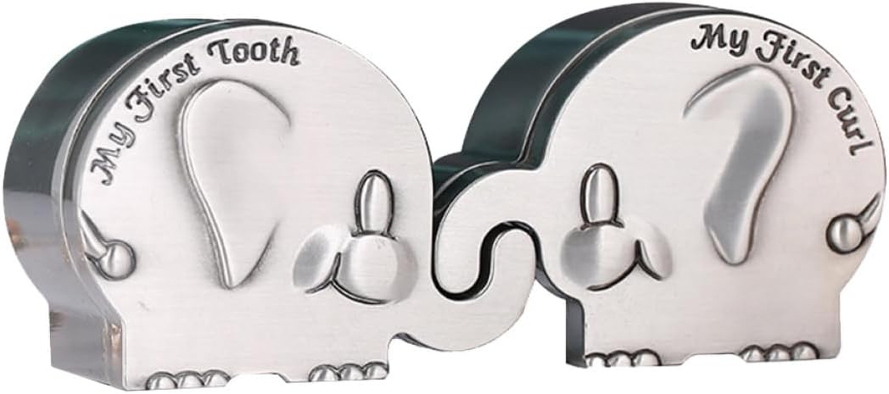 RORPOIR My First Curl Tooth Box Baby Tooth Fairy Keepsake Box Baby Hair save Box Elephant Design image number 6