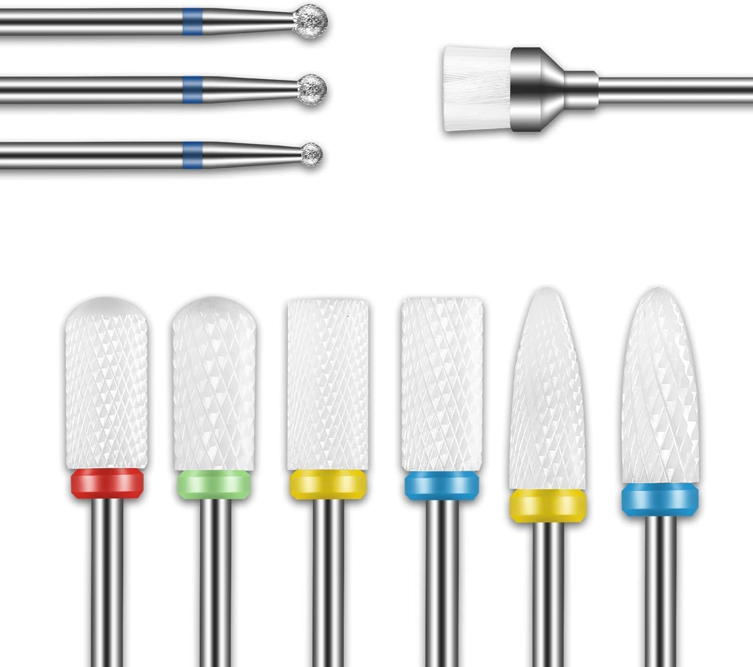 Yisis Nail Drill Bits, 135 Pcs Sanding Bands for Nail Drill, Nail Tips for Drill Bits Nail Tech, Mix 80#120#180#240# Fine Grit File Sanding Bands for Acrylic Gel Manicures Pedicure