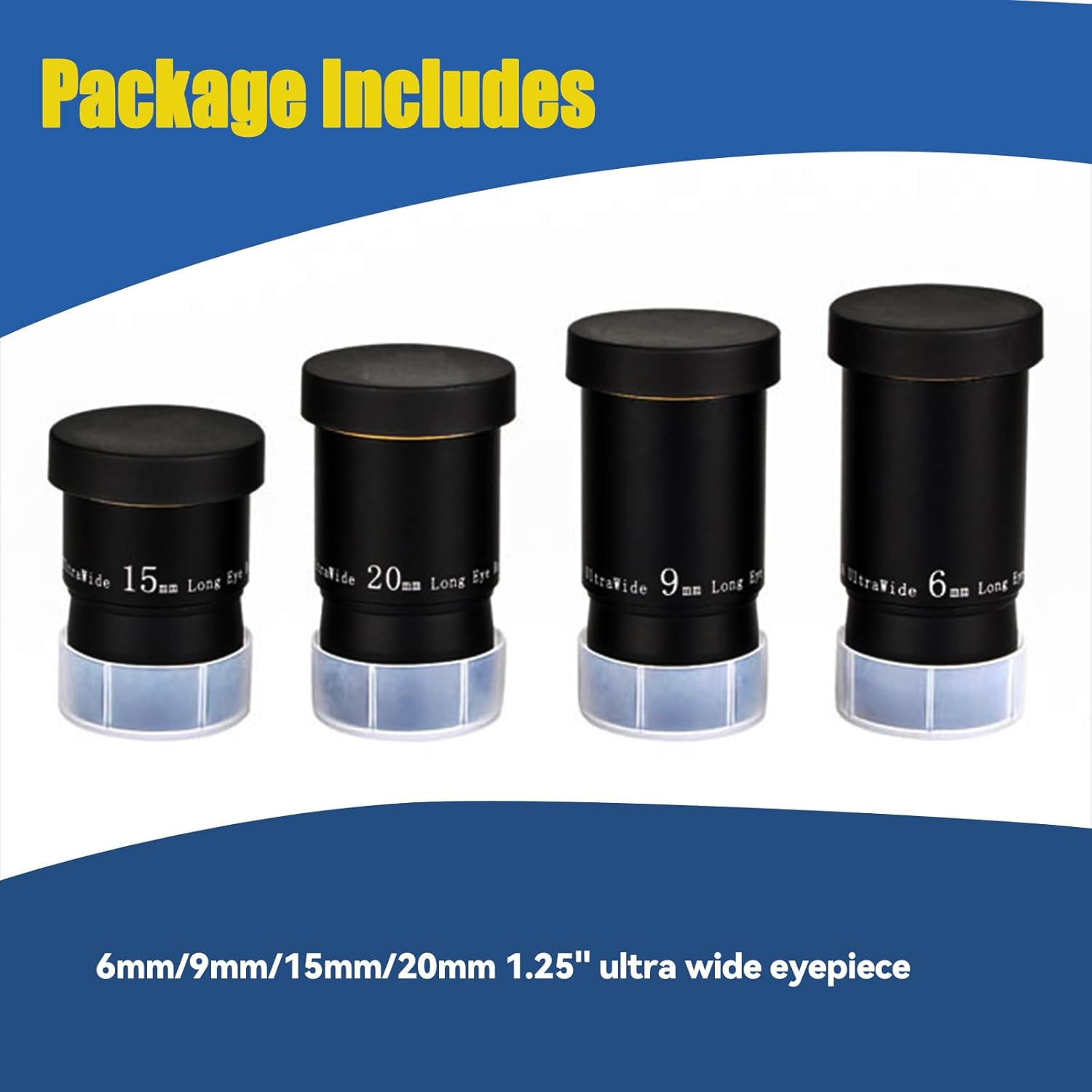 SVBONY Telescope Eyepiece Fully Mutil Coated 1.25 Inches Telescope Accessories Set 66 Degree Ultra Wide Angle HD for Astronomy Telescope (6Mm 9Mm 15Mm 20Mm) image number 3