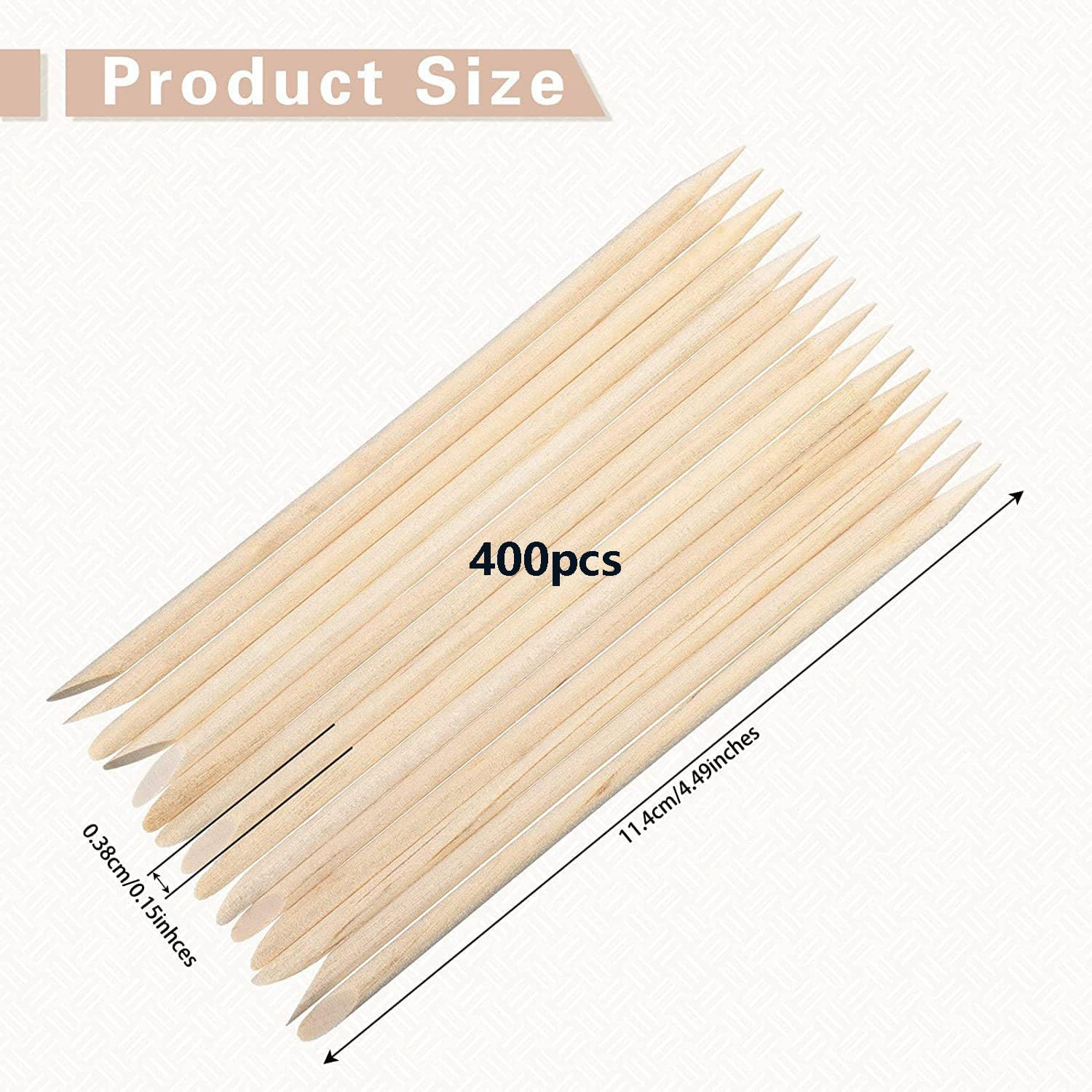 Taicols 400 PCS Eyebrow Wooden Wax Sticks, Double Sided Eyebrow Wax Spatula Sticks, Wax Applicator Sticks for Lip Nose Face Hair Removal Smooth Skin Use,For Home Spa Hair Removal Smooth Skin Use image number 3
