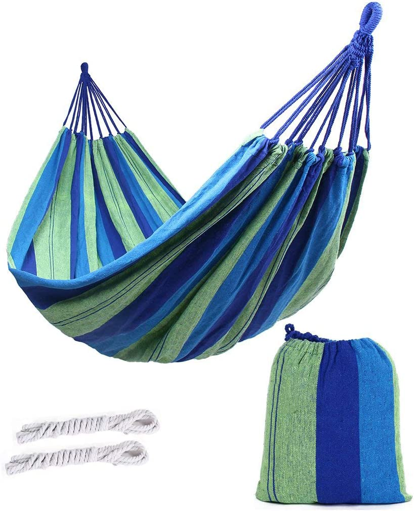 Valuehall Hammock Outdoor Brazilian Hammock Soft Cotton Fabric Camping Hammock Double Wide 2 Person Travel V7010-1 image number 1